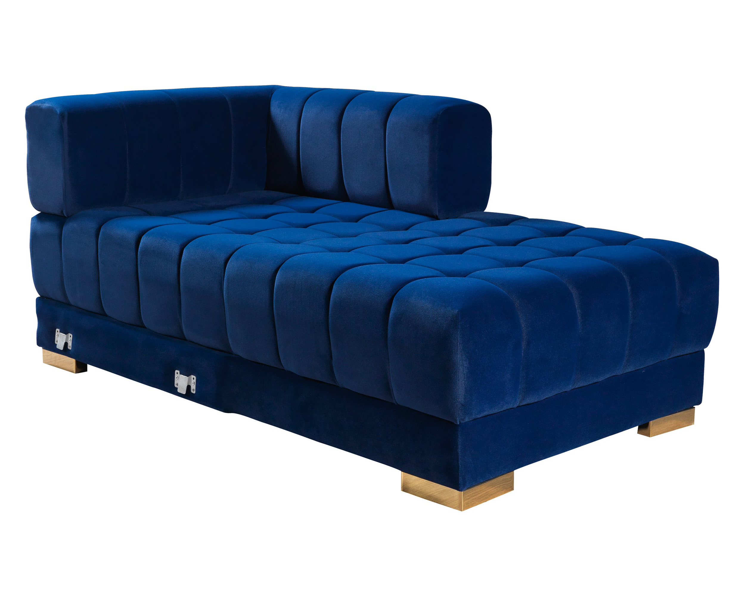 Nova Ariana Velvet Double Chaise Sectional - Blue