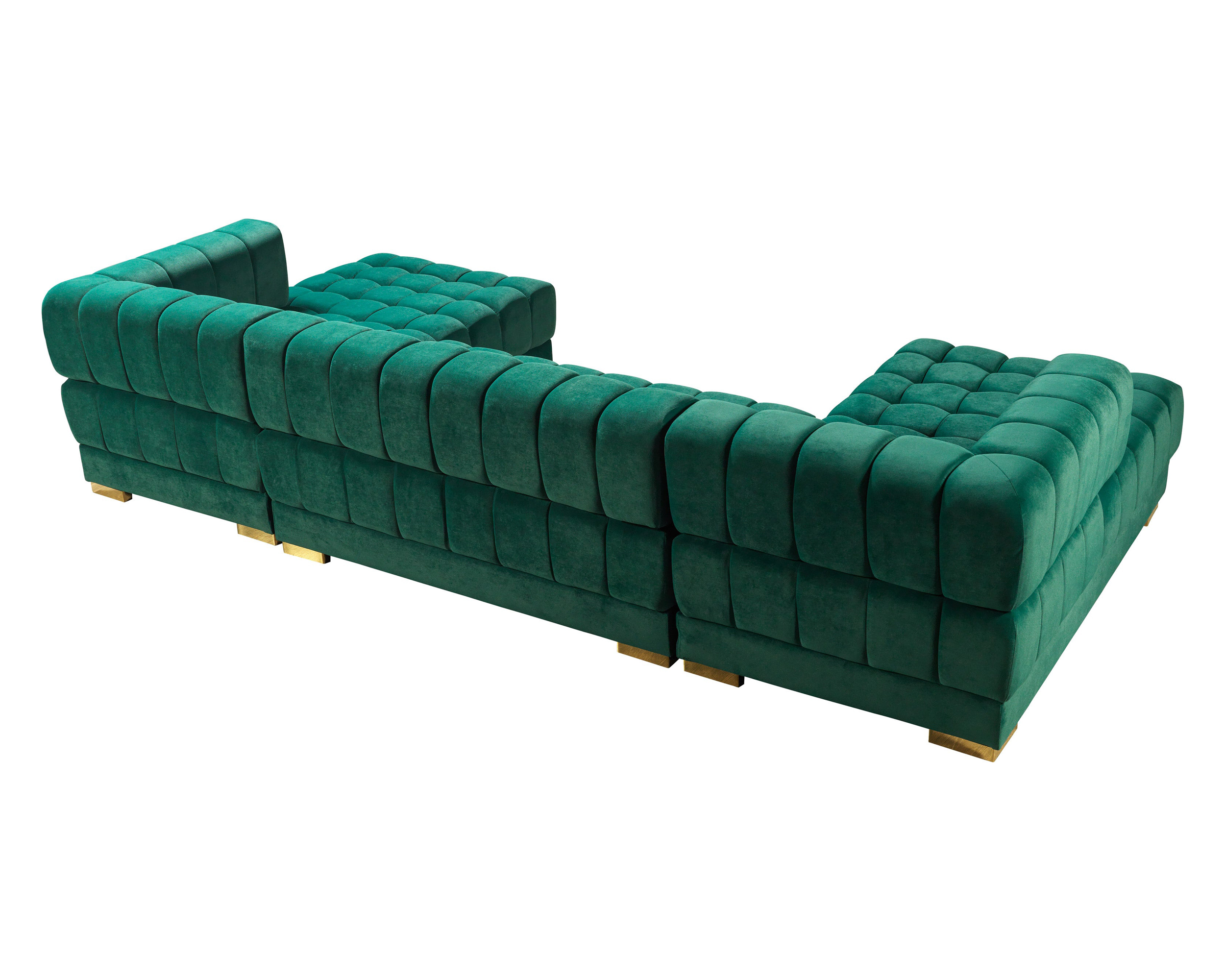 Nova - Ariana Green Velvet Double Chaise 138" Sectional