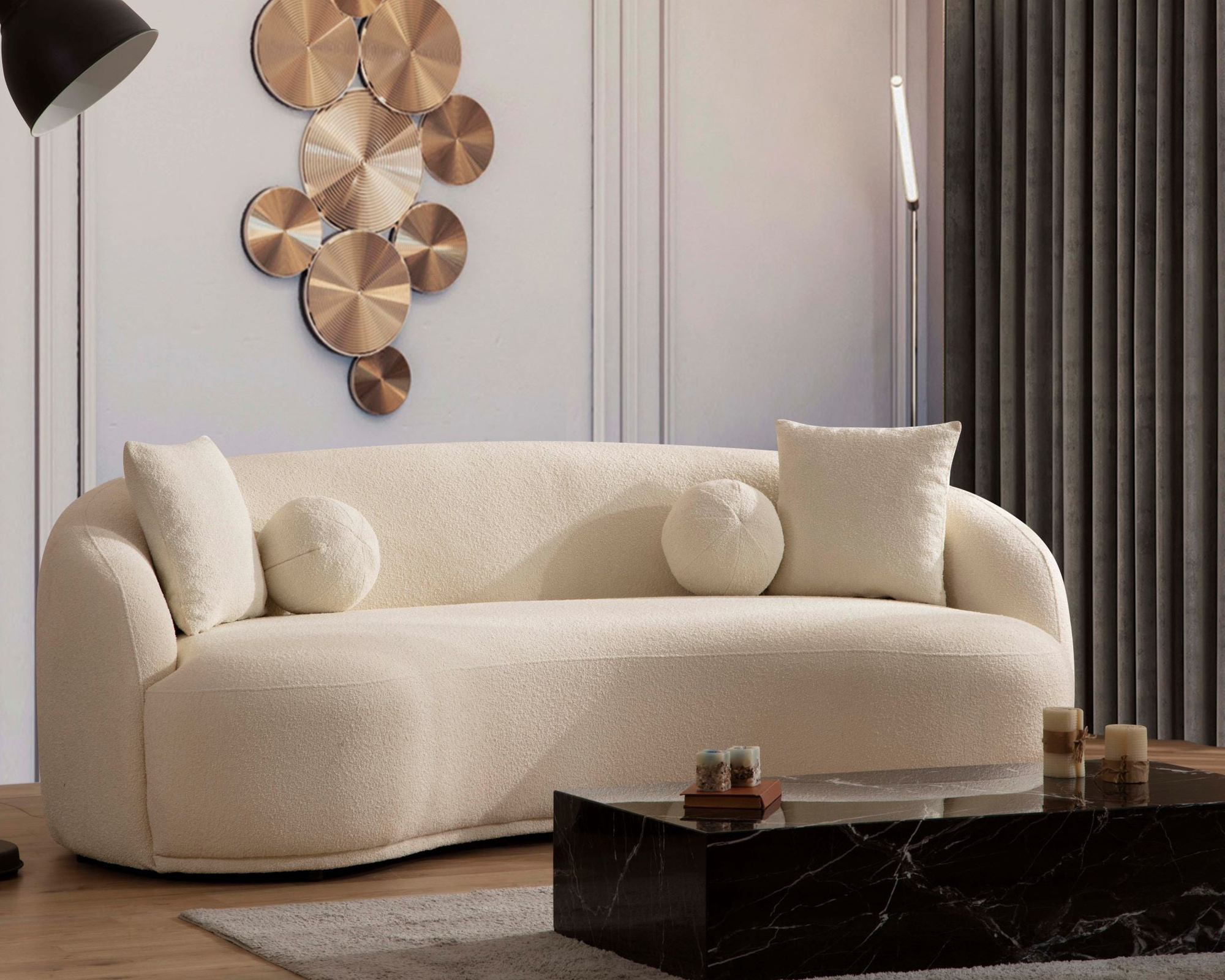 Nova - Bonita Ivory Boucle Sofa