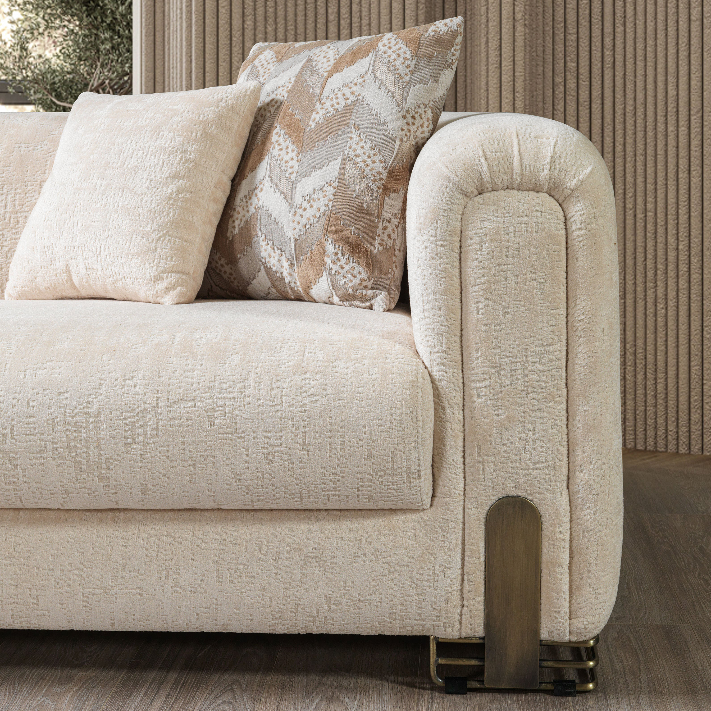 Nova Brenda Ivory Boucle Sofa 93" & Loveseat 71"