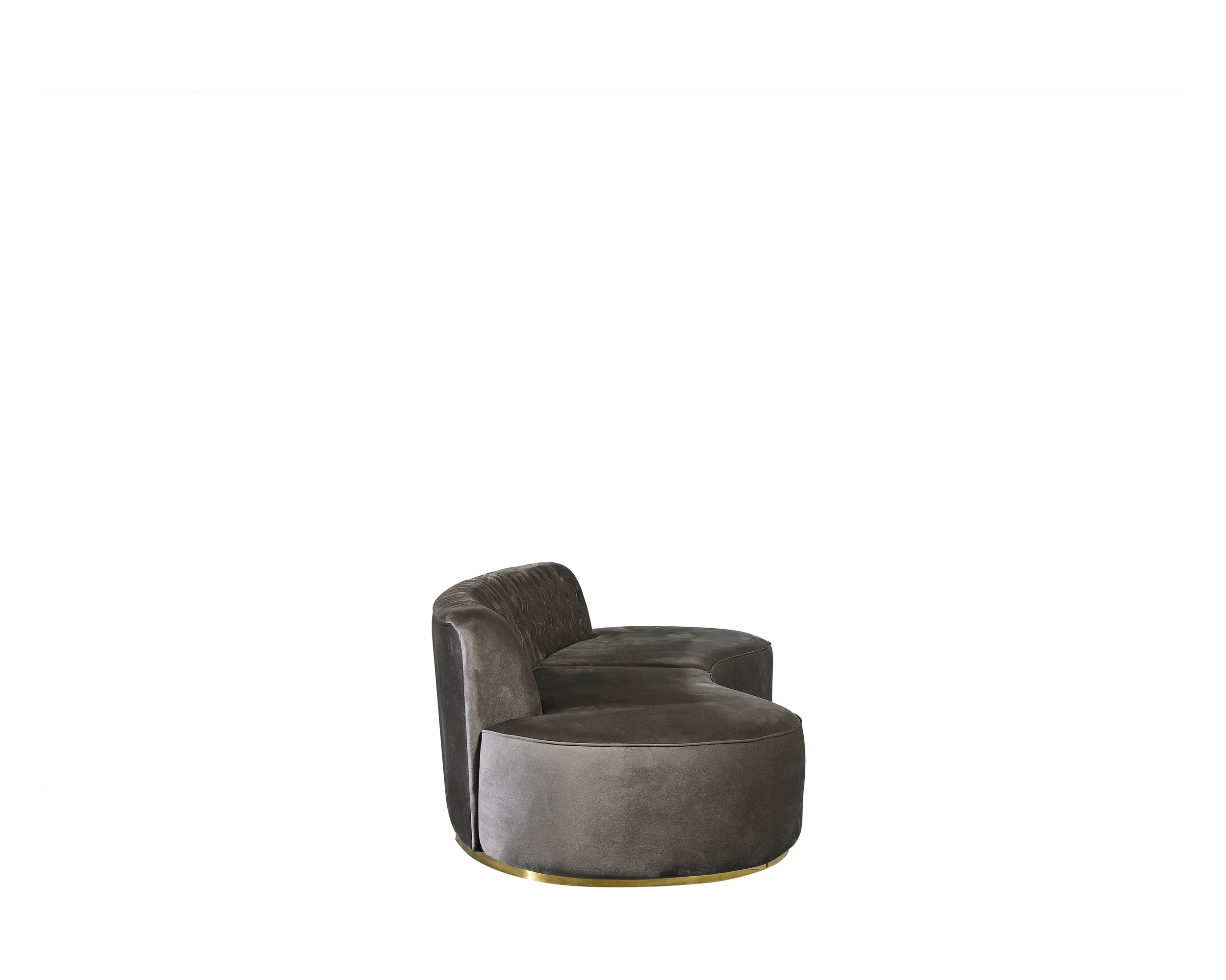 Nova Ella Velvet Curved Sectional - Gray