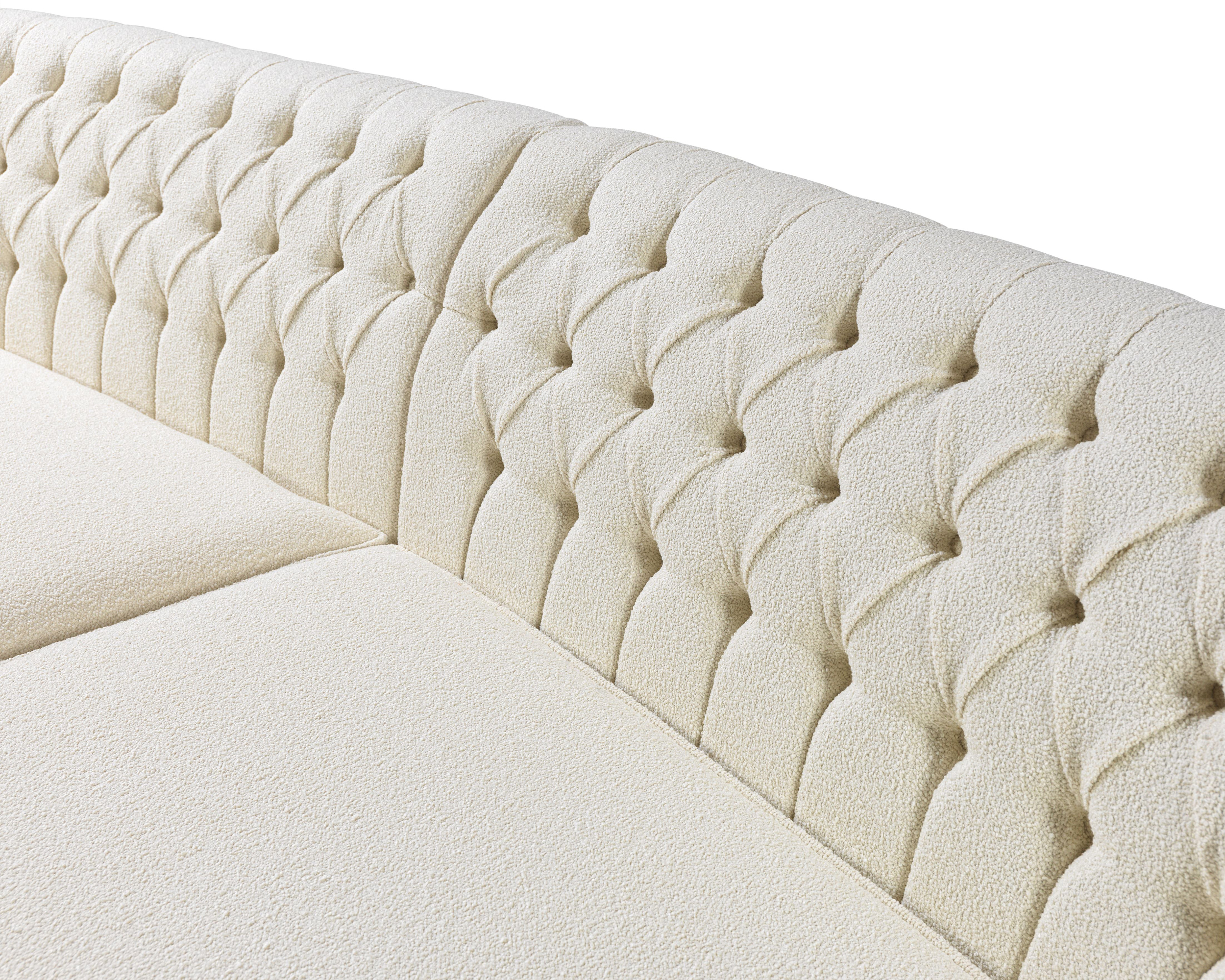 Nova Ella Boucle Curved Sectional - Ivory