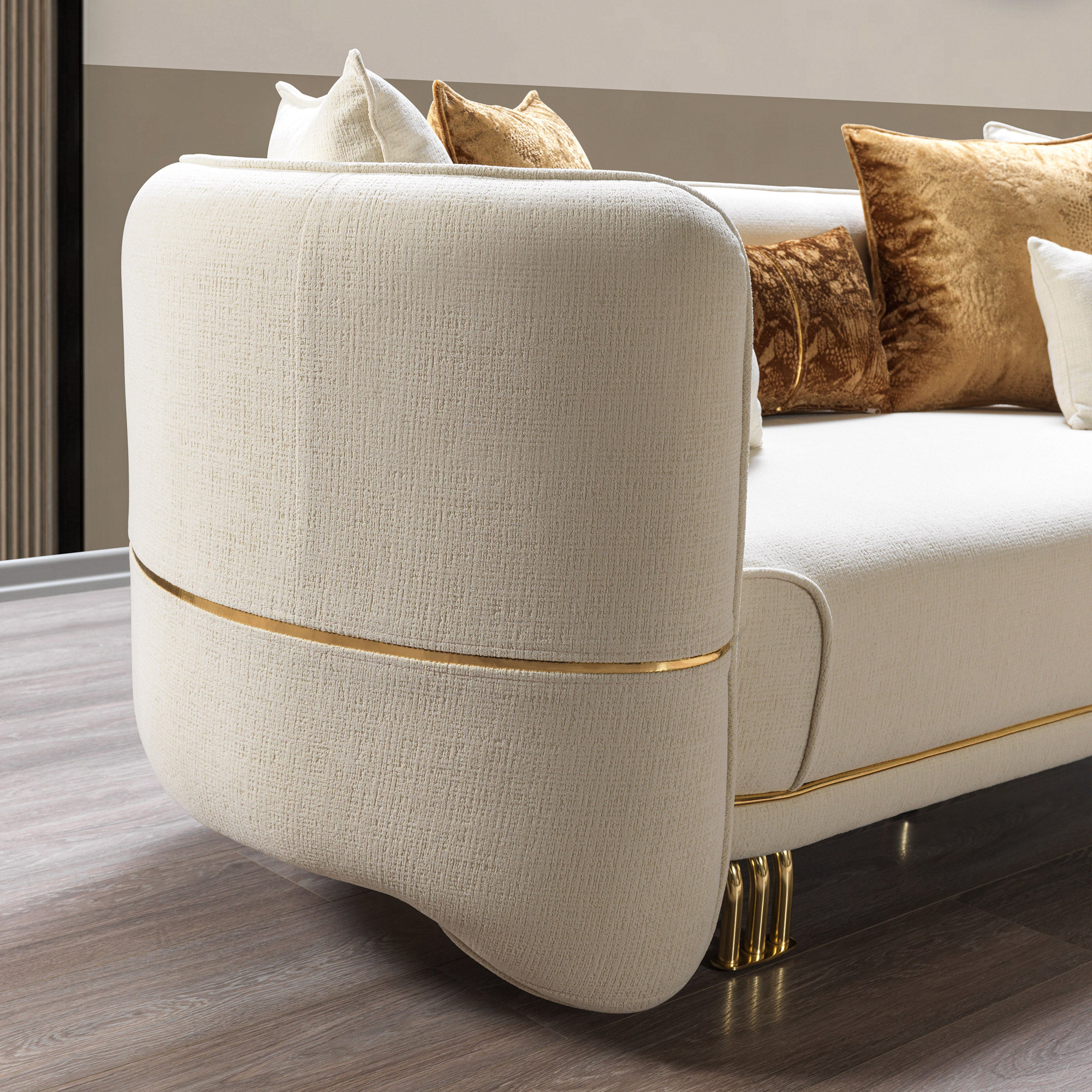 Nova - Helena Ivory Velvet Loveseat 82"