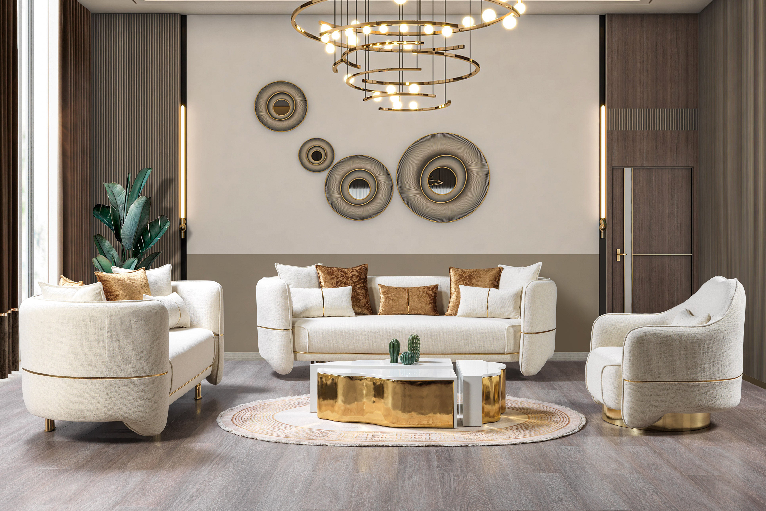 Nova - Helena Ivory Velvet Sofa 94"