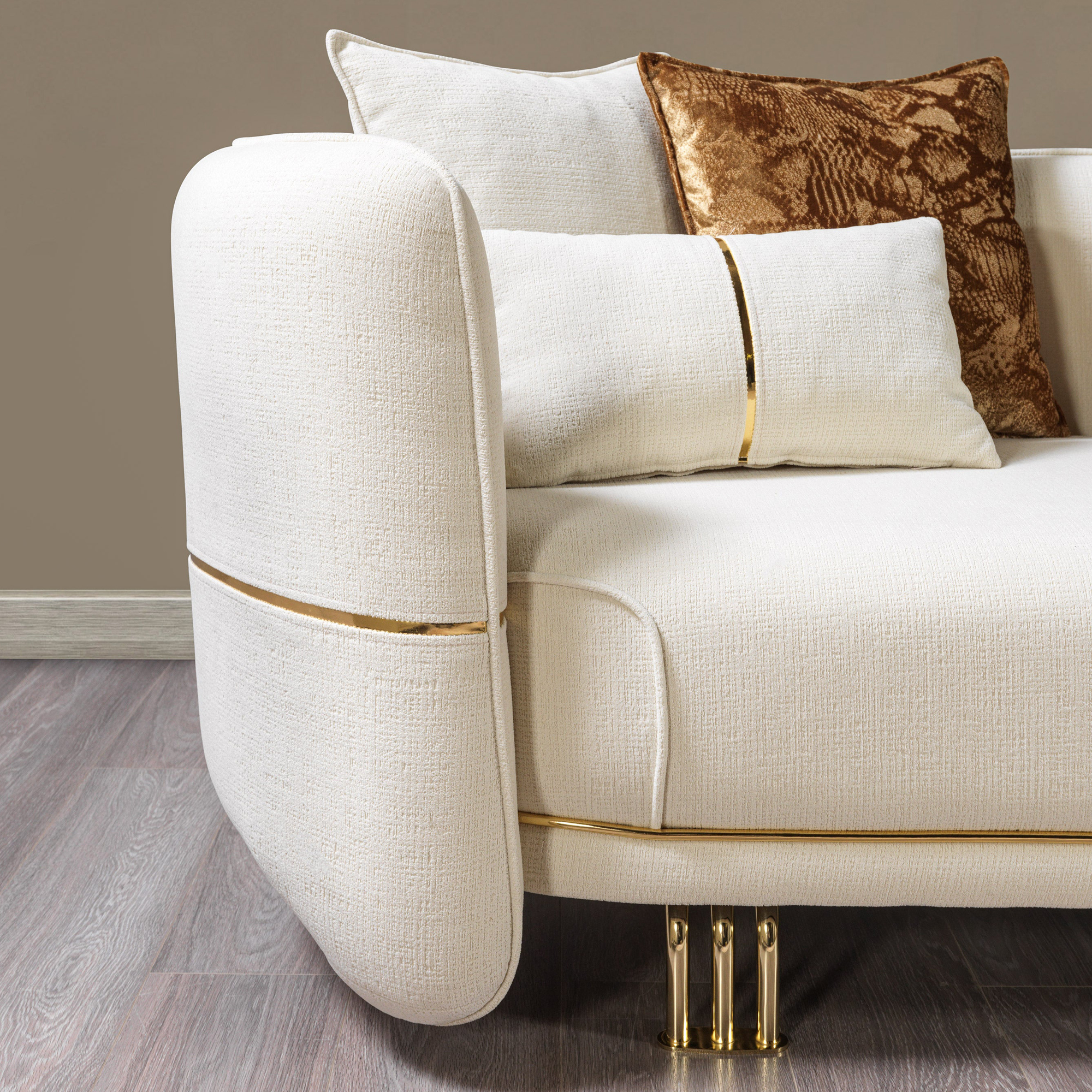 Nova - Helena Ivory Velvet Sofa 94"
