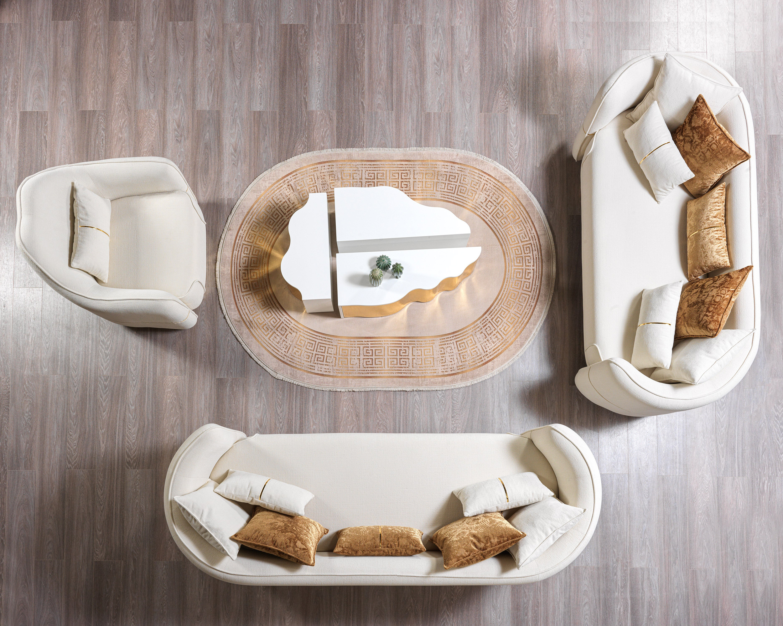 Nova - Helena Ivory Velvet Sofa & Loveseat