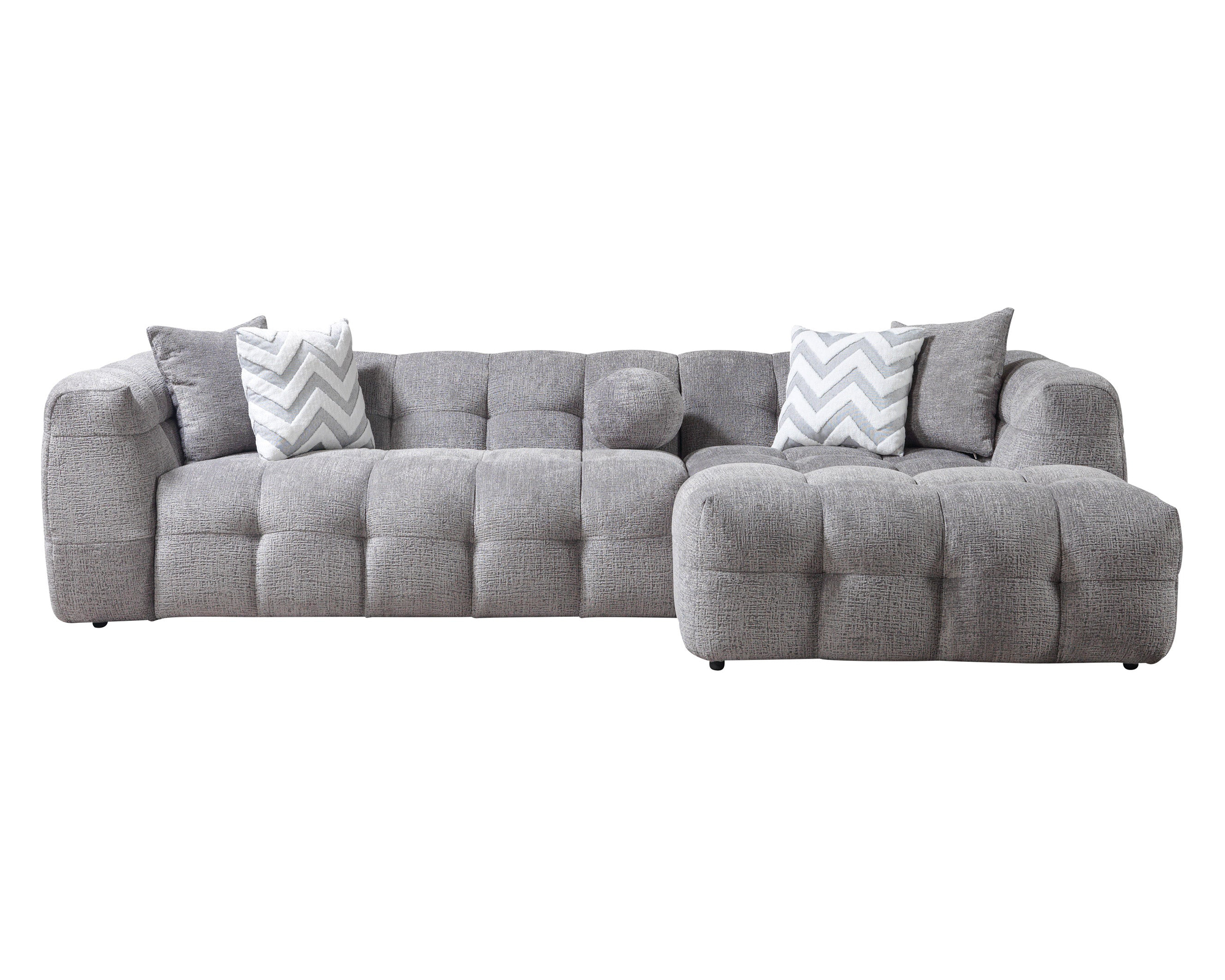 Nova Ivy Gray Boucle RAF 110" Sectional