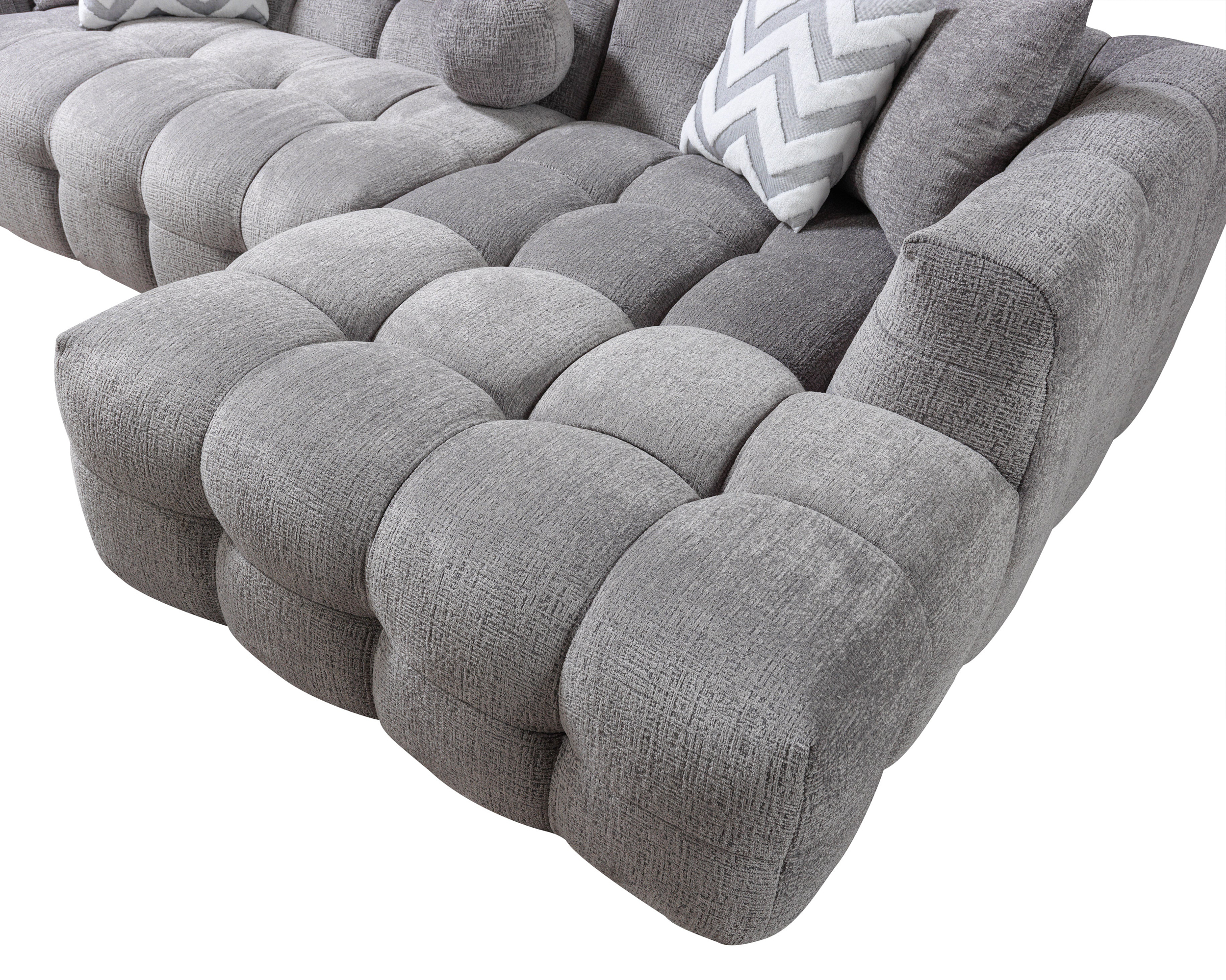 Nova Ivy Gray Boucle RAF 110" Sectional