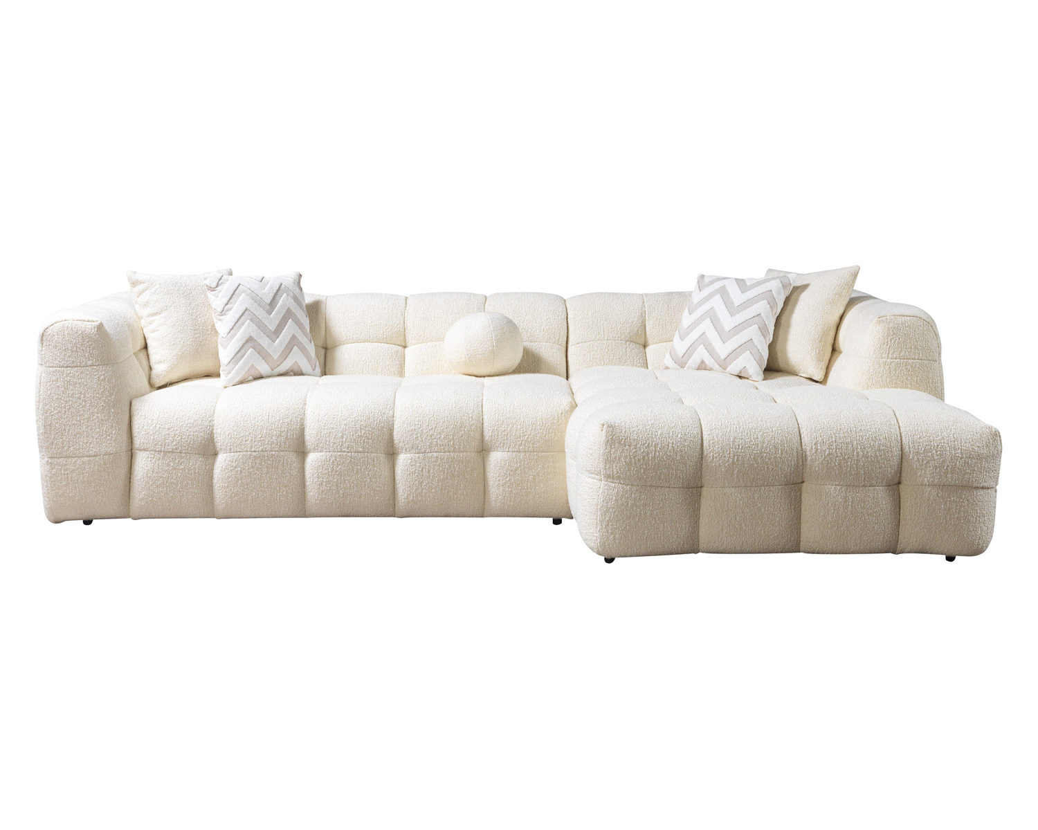 Nova Ivy Ivory Boucle RAF 110" Sectional
