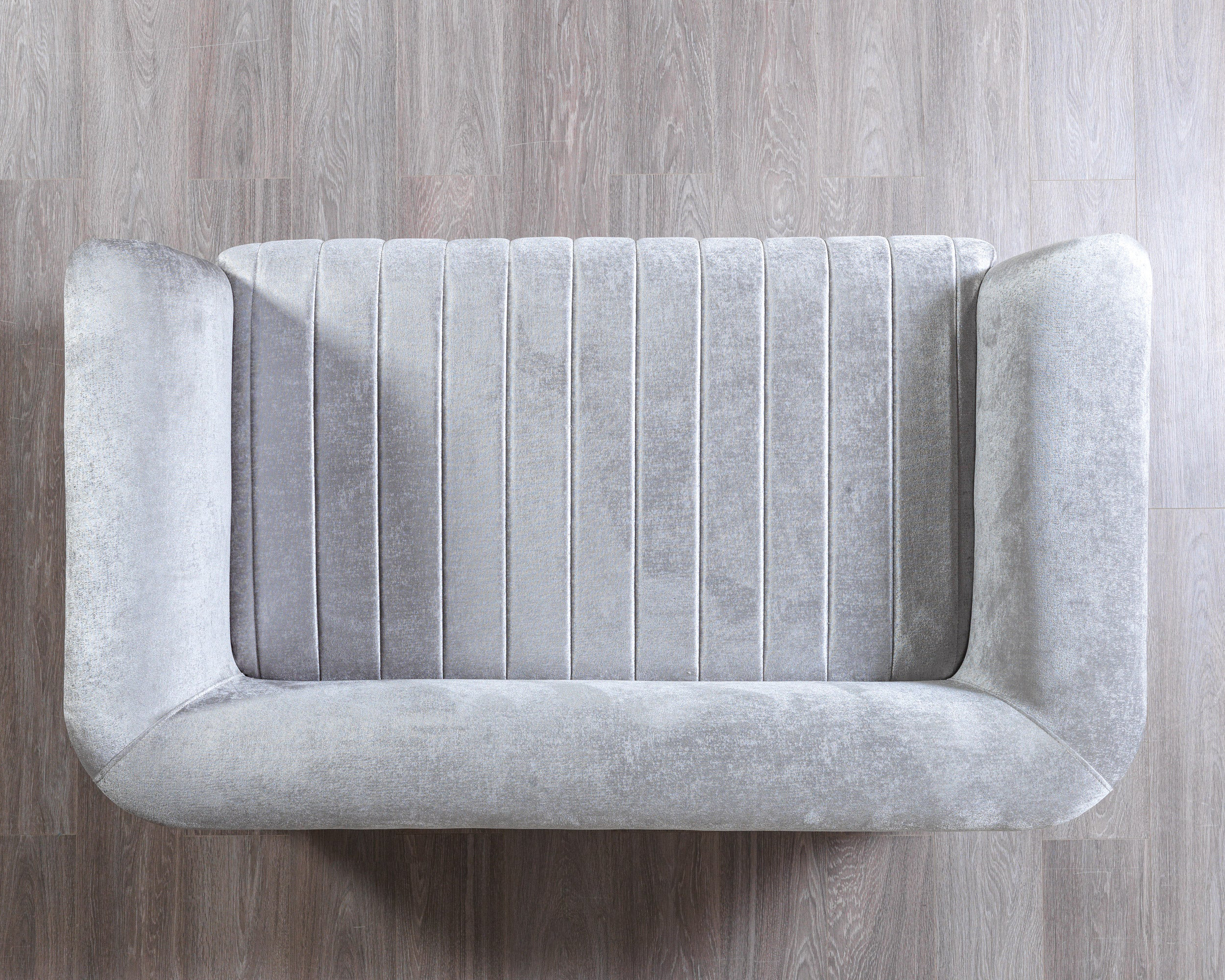 Nova Leina Velvet Sofa & Loveseat - Silver-Gray
