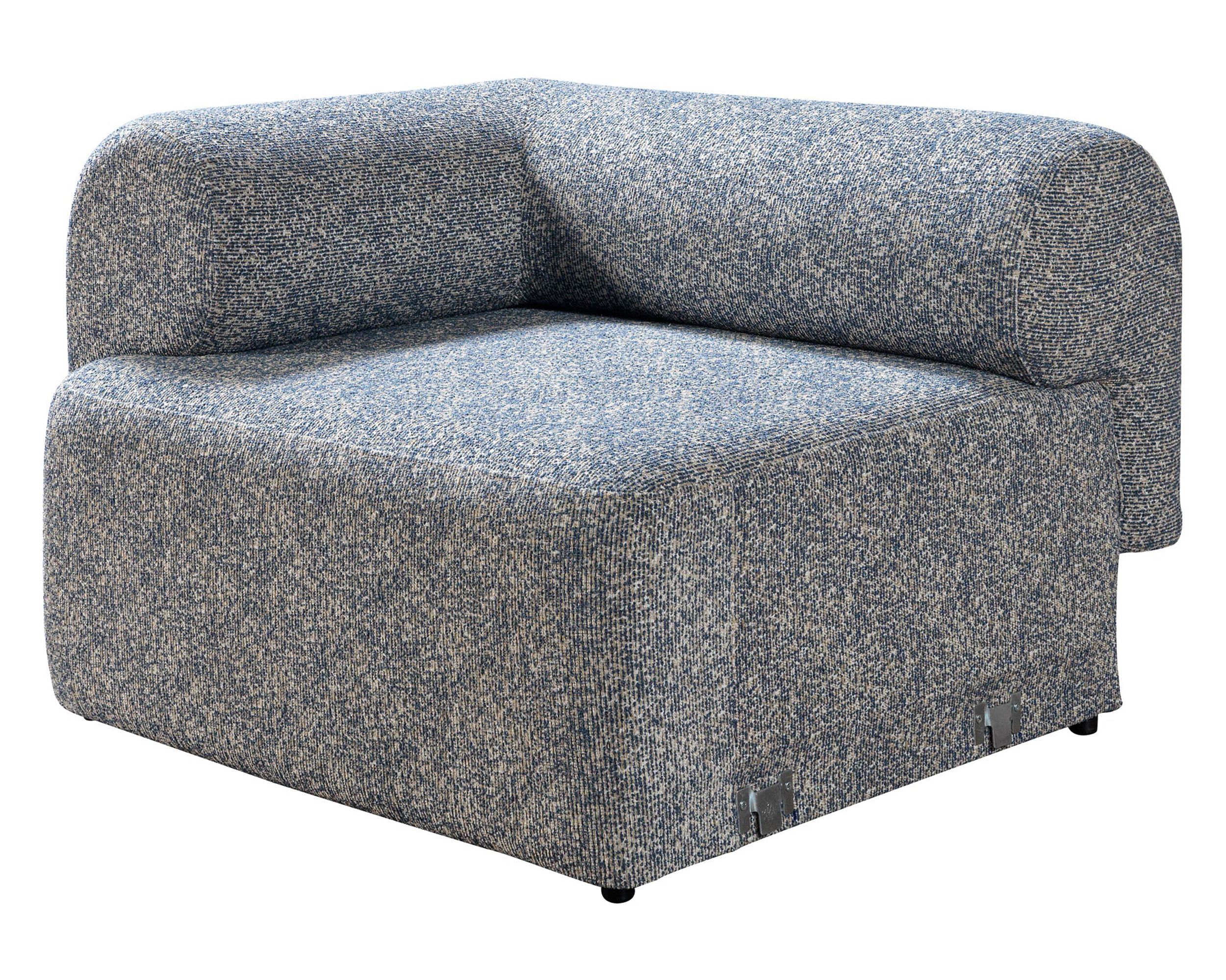 Nova Lena Blue Boucle 3-Piece Curved 145" Sectional