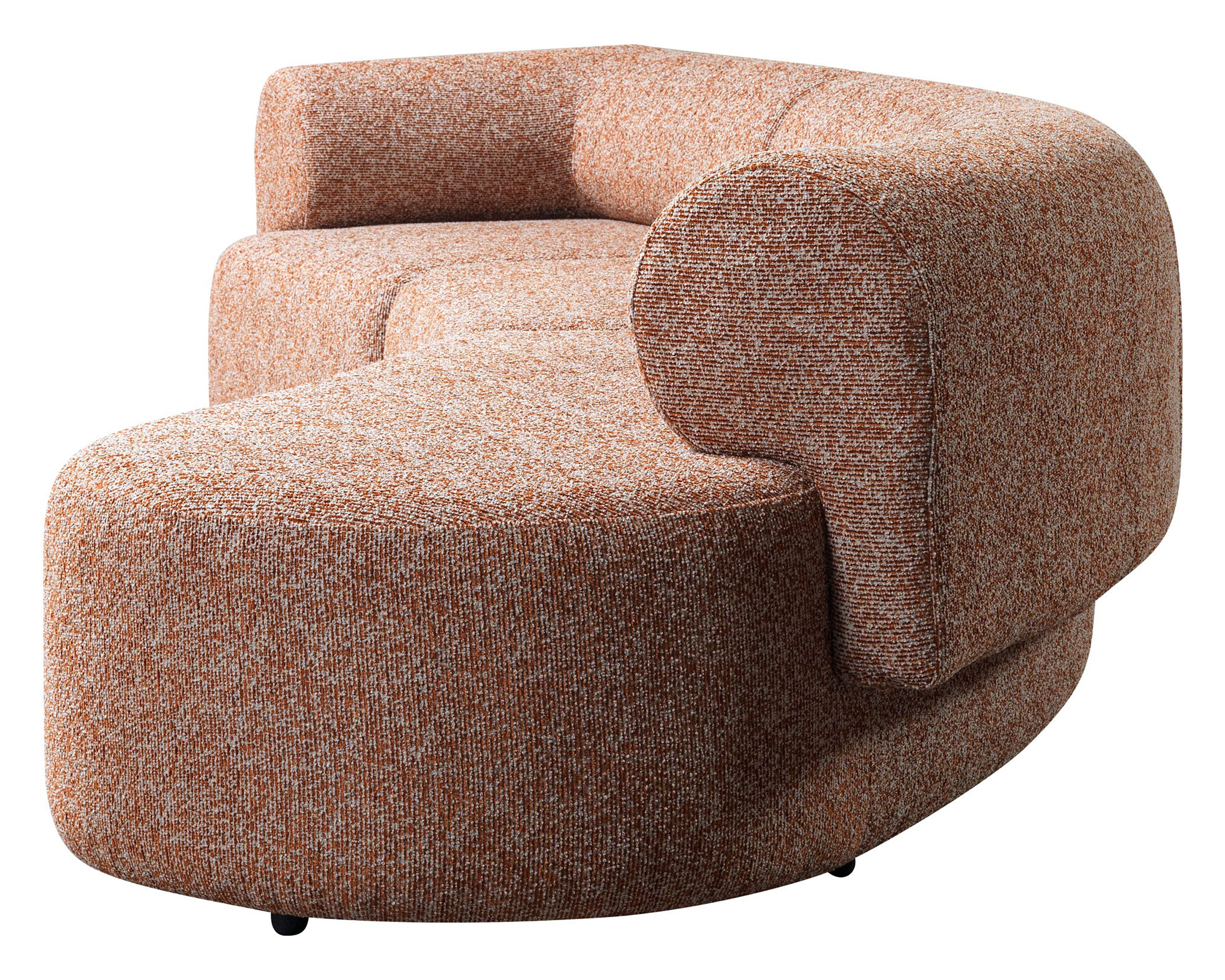 Nova Lena Orange Boucle 3-Piece Curved 145" Sectional