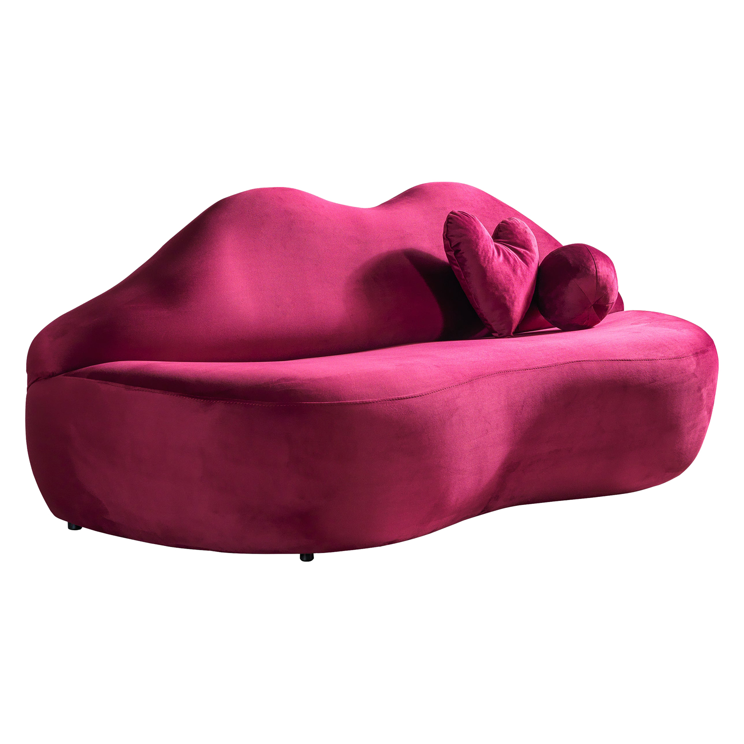 Nova - Lips Maroon Velvet Loveseat 81"