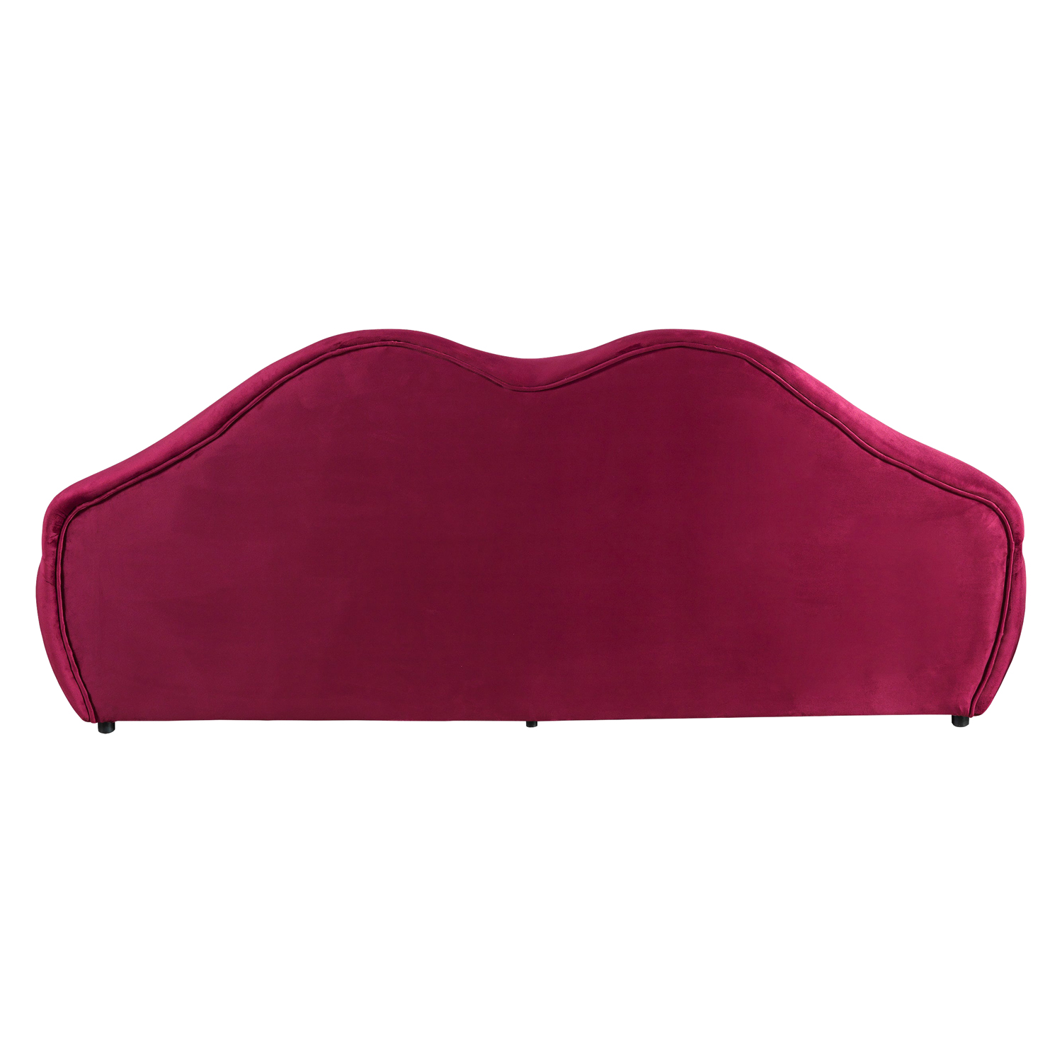 Nova - Lips Maroon Velvet Loveseat 81"
