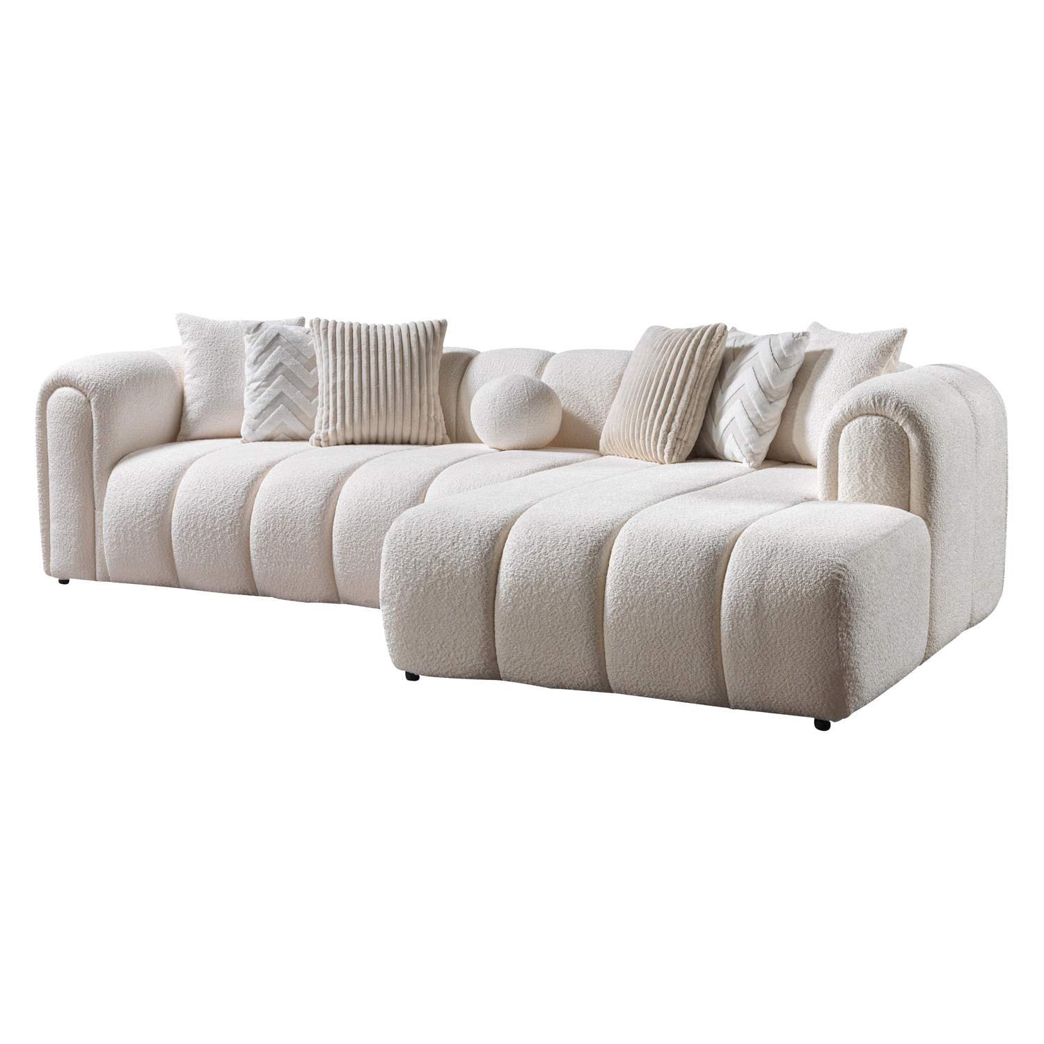Nova - Lis Ivory Boucle RAF 115" Sectional