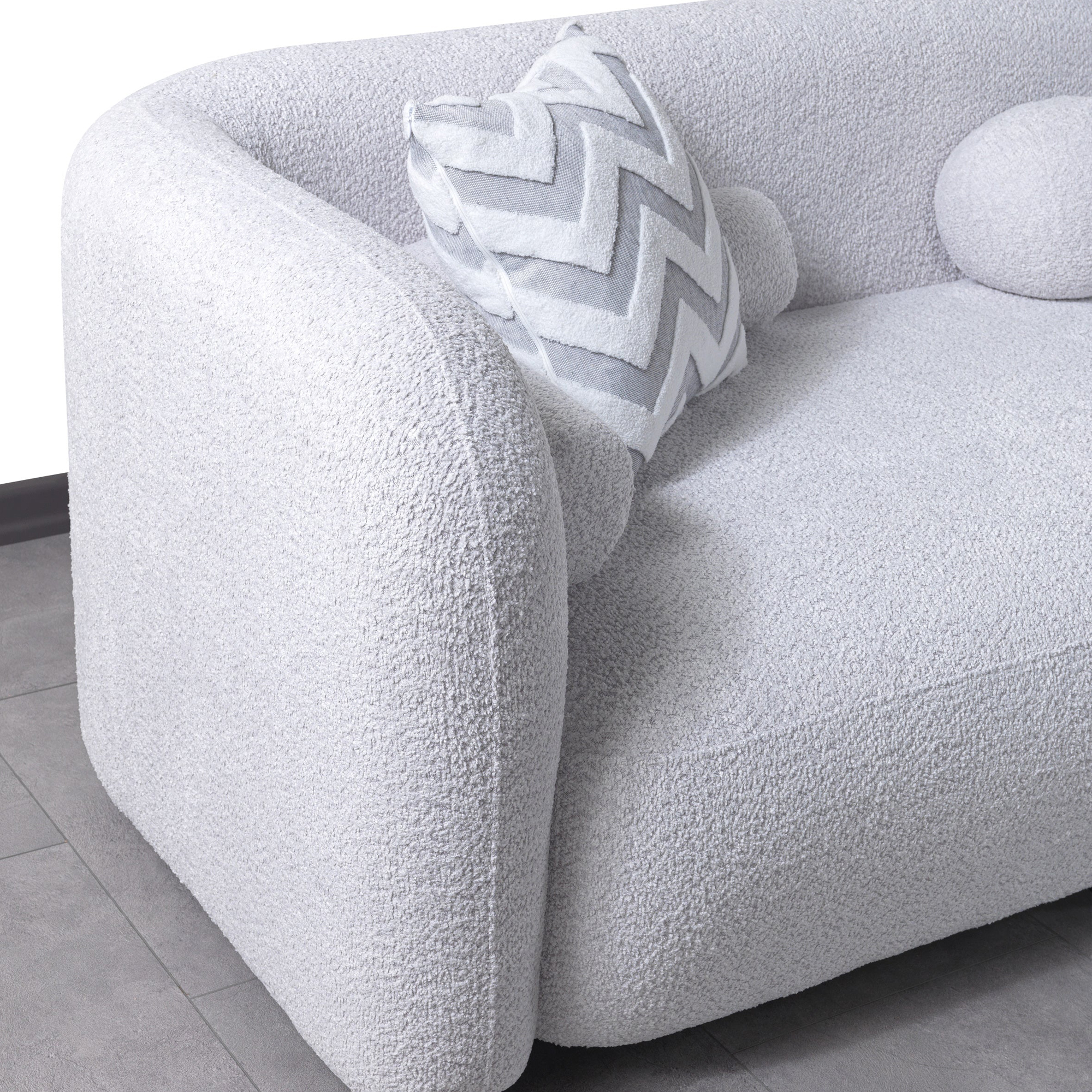 Nova - Liva Gray Boucle RAF 110" Sectional