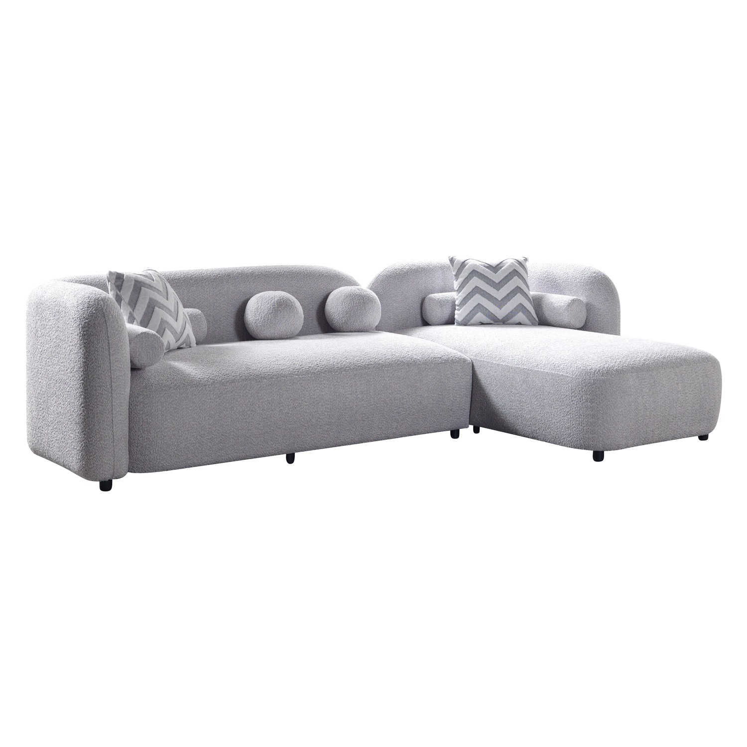 Nova - Liva Gray Boucle RAF 110" Sectional