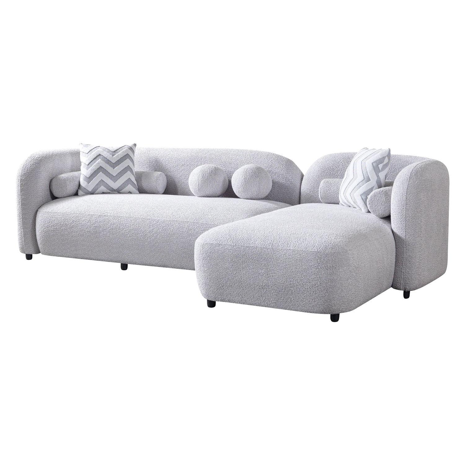 Nova - Liva Gray Boucle RAF 110" Sectional