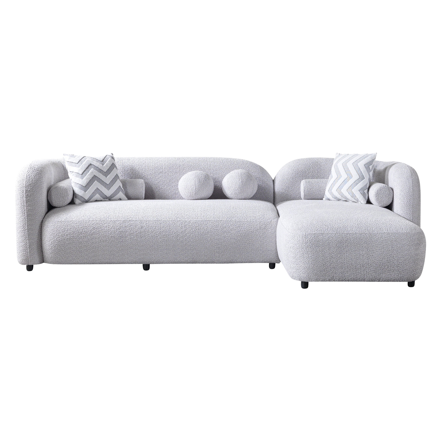 Nova - Liva Gray Boucle RAF 110" Sectional