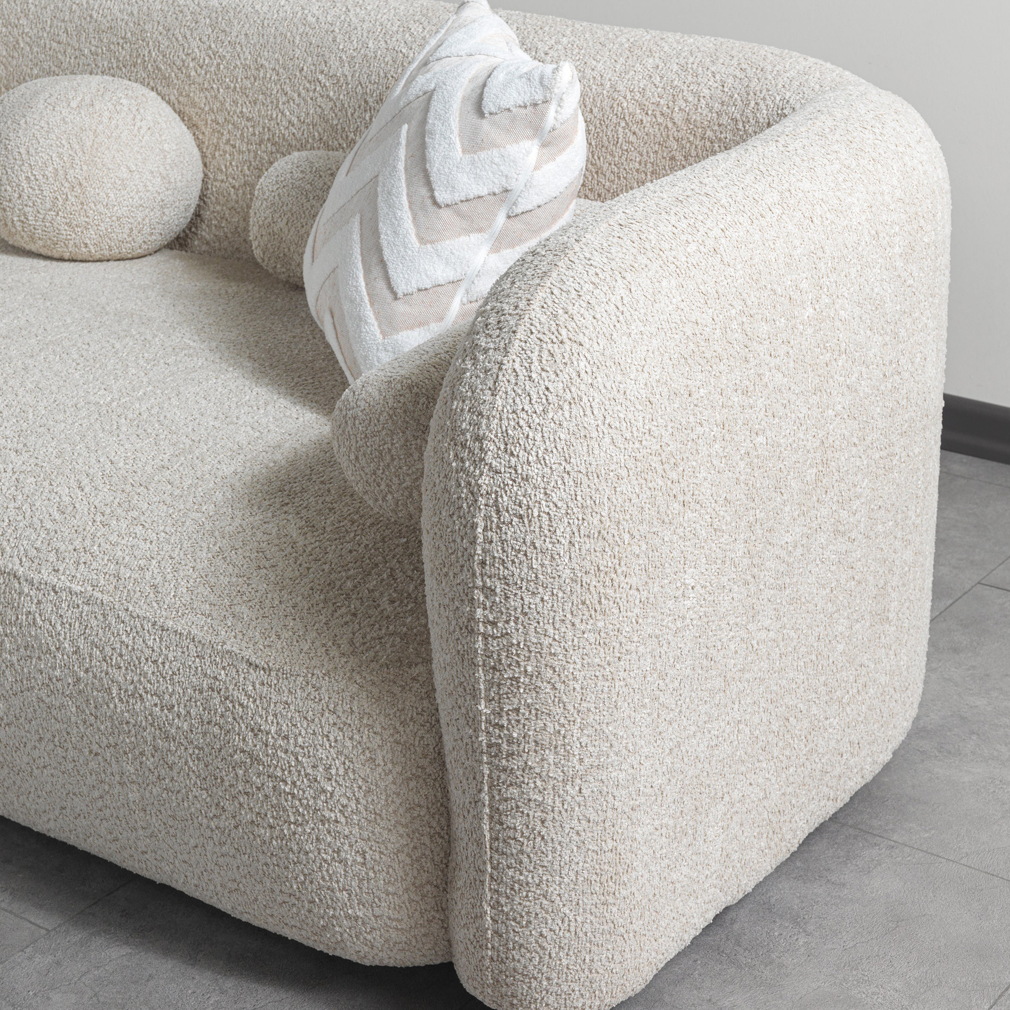 Nova Liva Sand Boucle LAF 110" Sectional