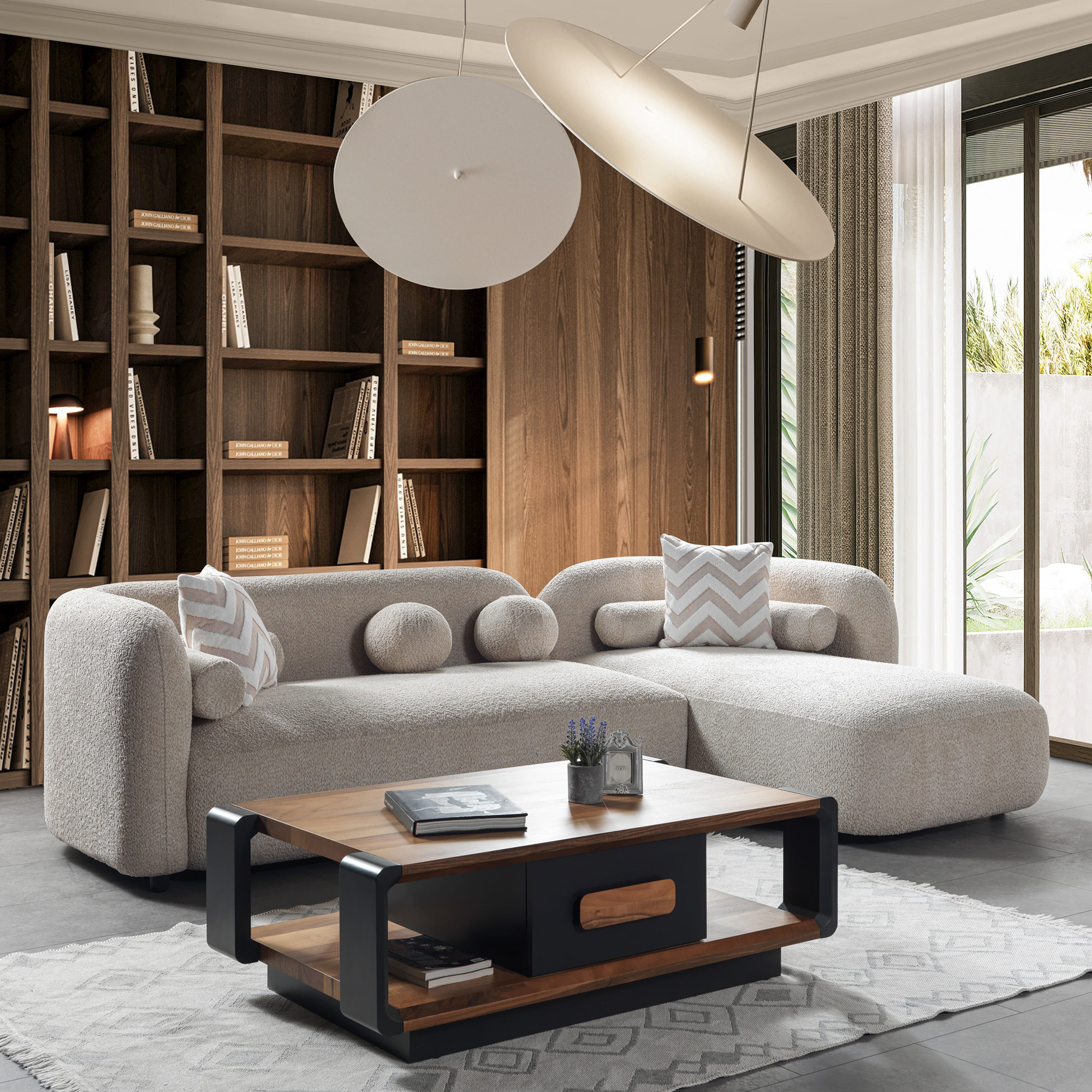 Nova Liva Sand Boucle RAF 110" Sectional