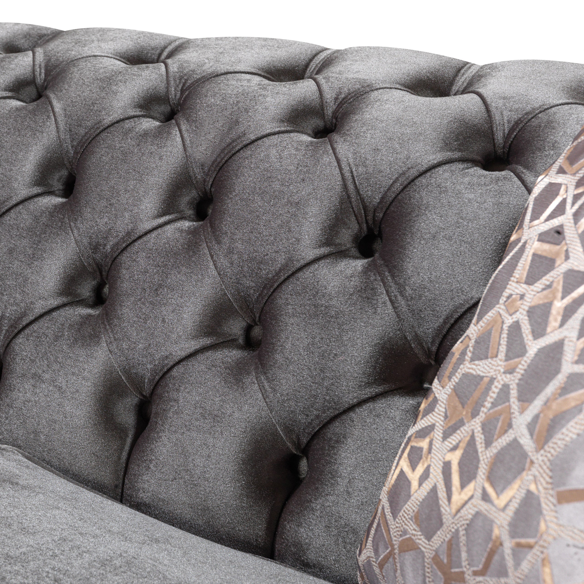 Nova - Lupino Gray Velvet Sofa 95" & Loveseat 82"