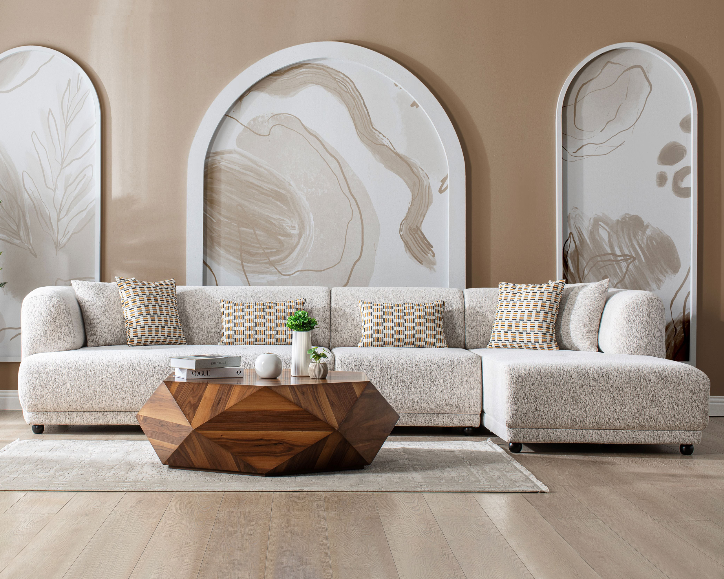 Nova - Lyna Ivory 3 Pc 144" RAF Sectional