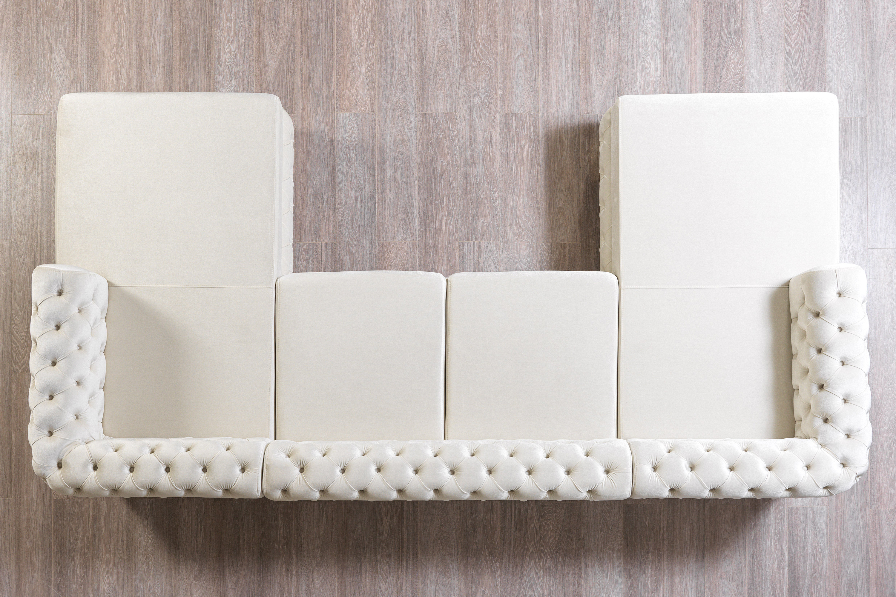 Nova - Matilda Velvet Double Chaise Sectional in Ivory