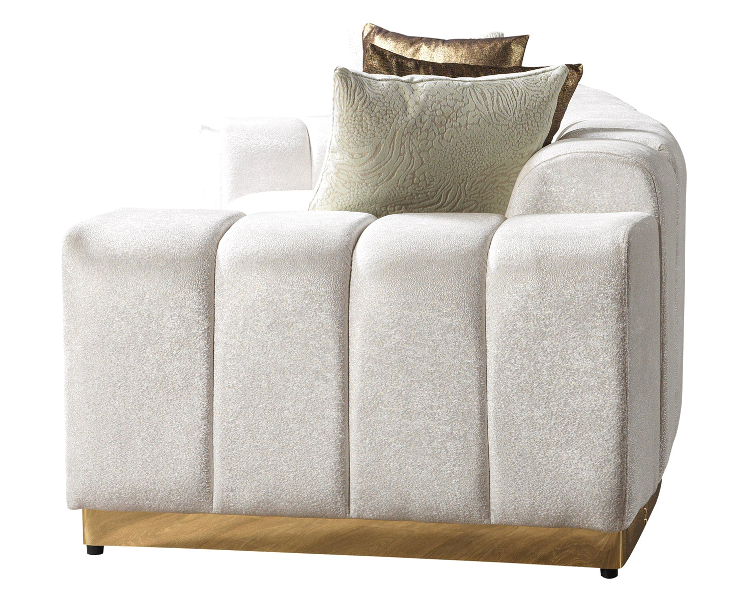 Nova Michelle Velvet Curved Sectional - Ivory