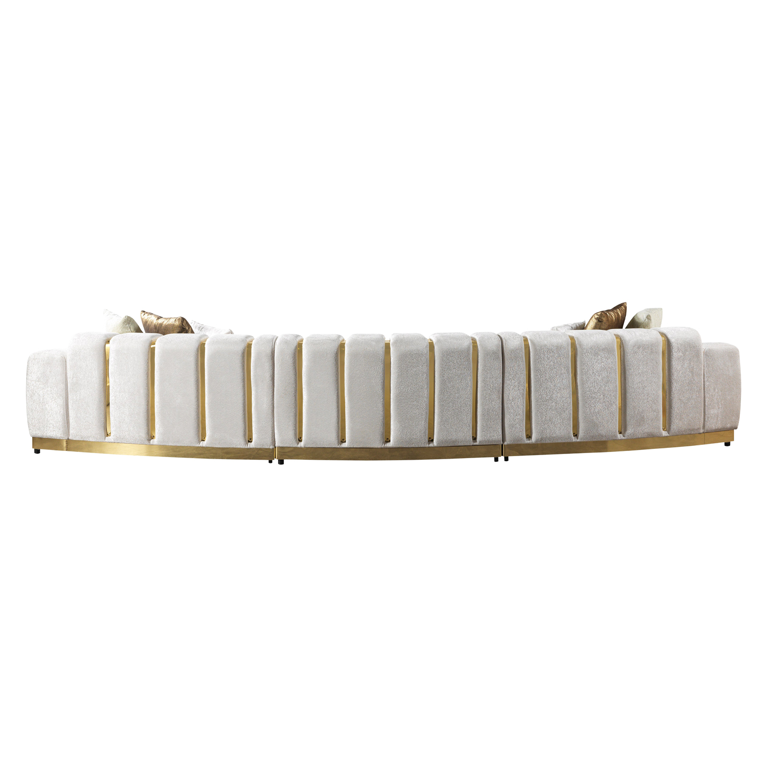 Nova Michelle Ivory Velvet 3-Piece Curved 165" Sectional