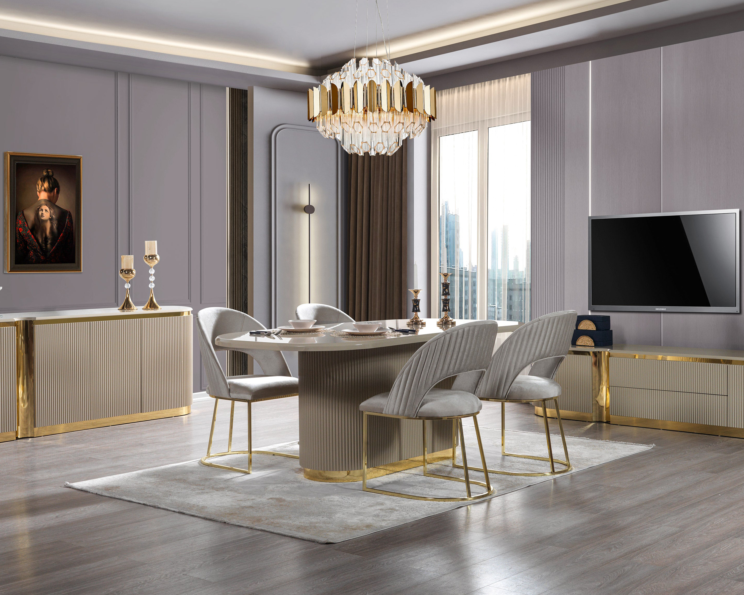 Nova - Milena Dining Server in Ivory