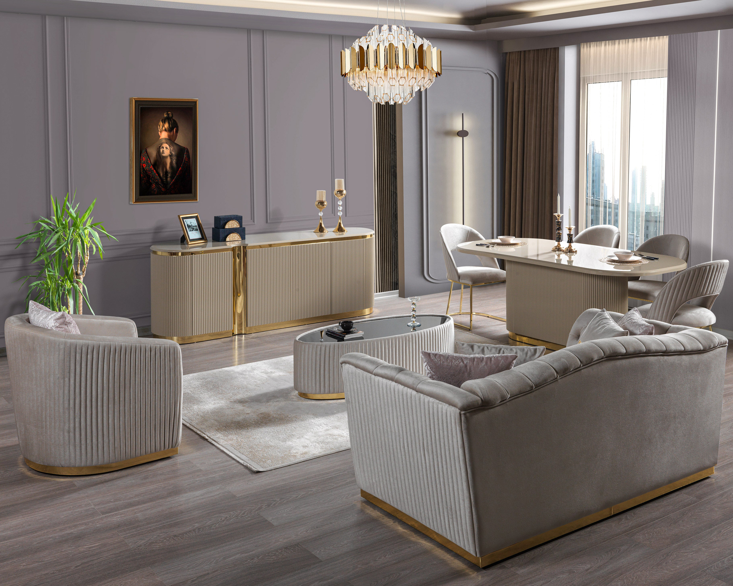 Nova - Milena Dining Server in Ivory