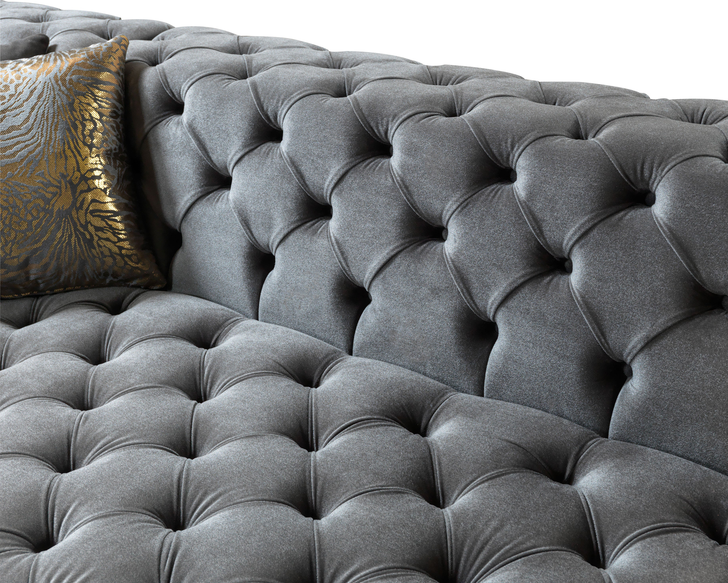 Nova Neva Gray Velvet Double Chaise 138" Sectional