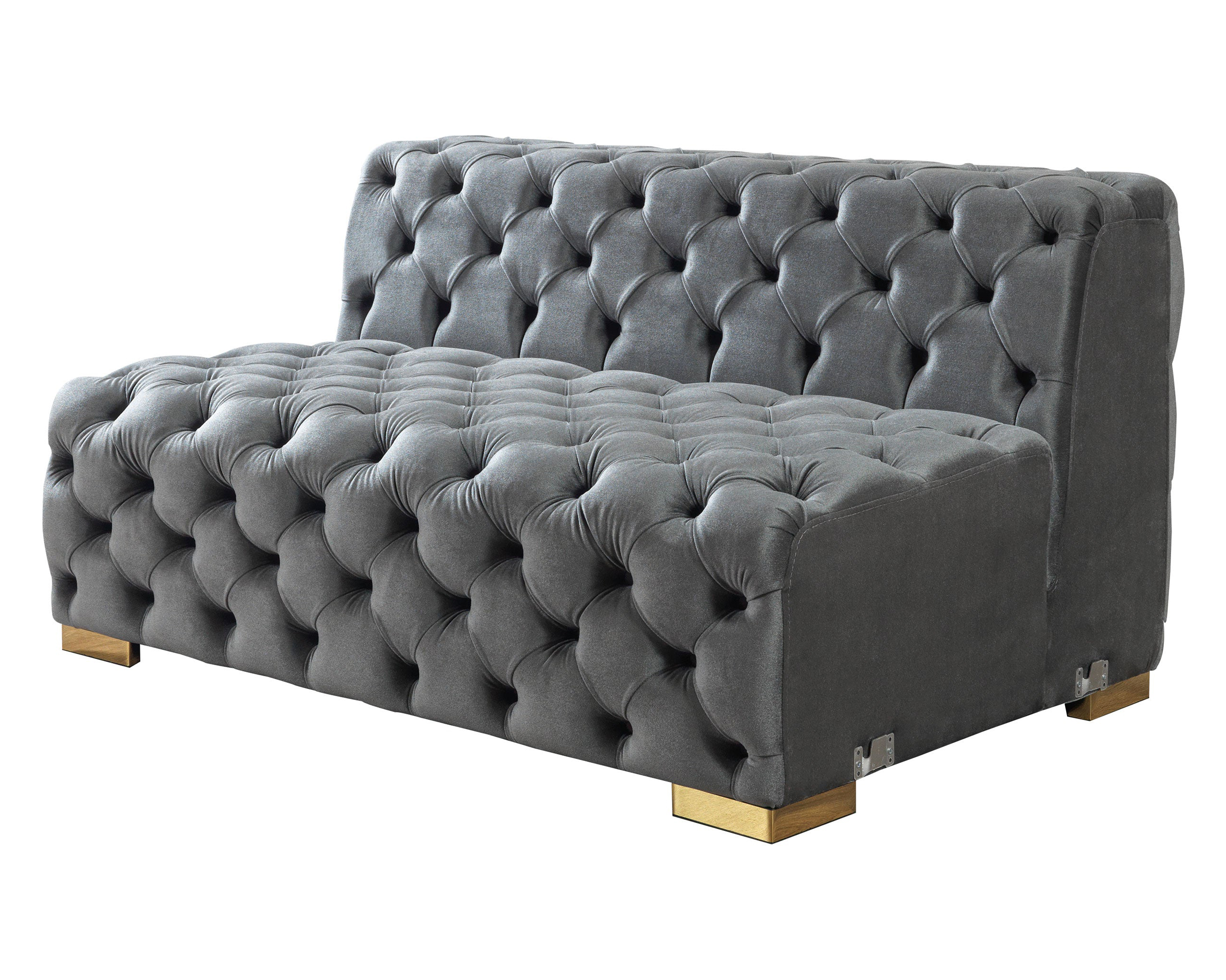 Nova Neva Gray Velvet Double Chaise 138" Sectional