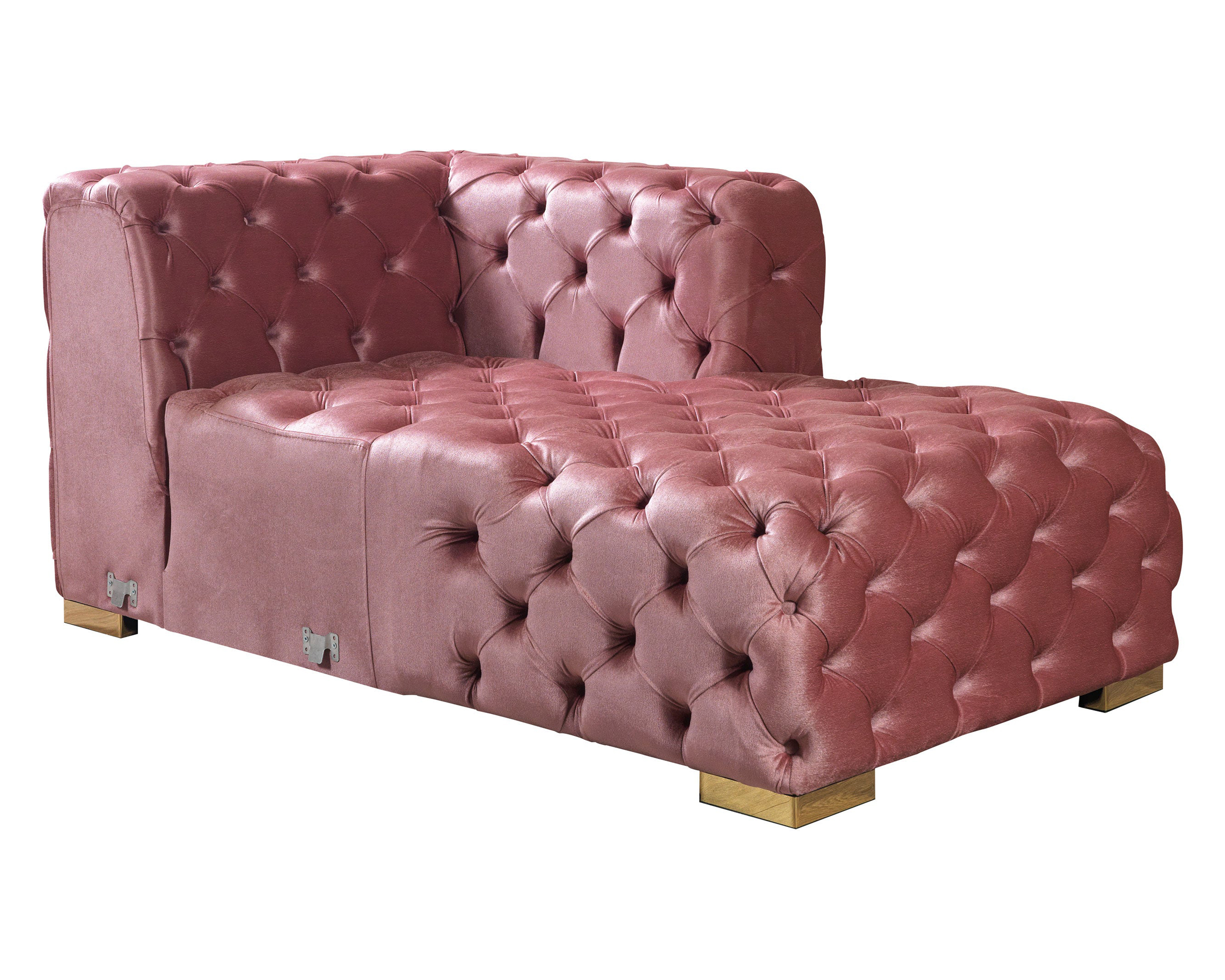 Nova Neva Pink Velvet Double Chaise 138" Sectional
