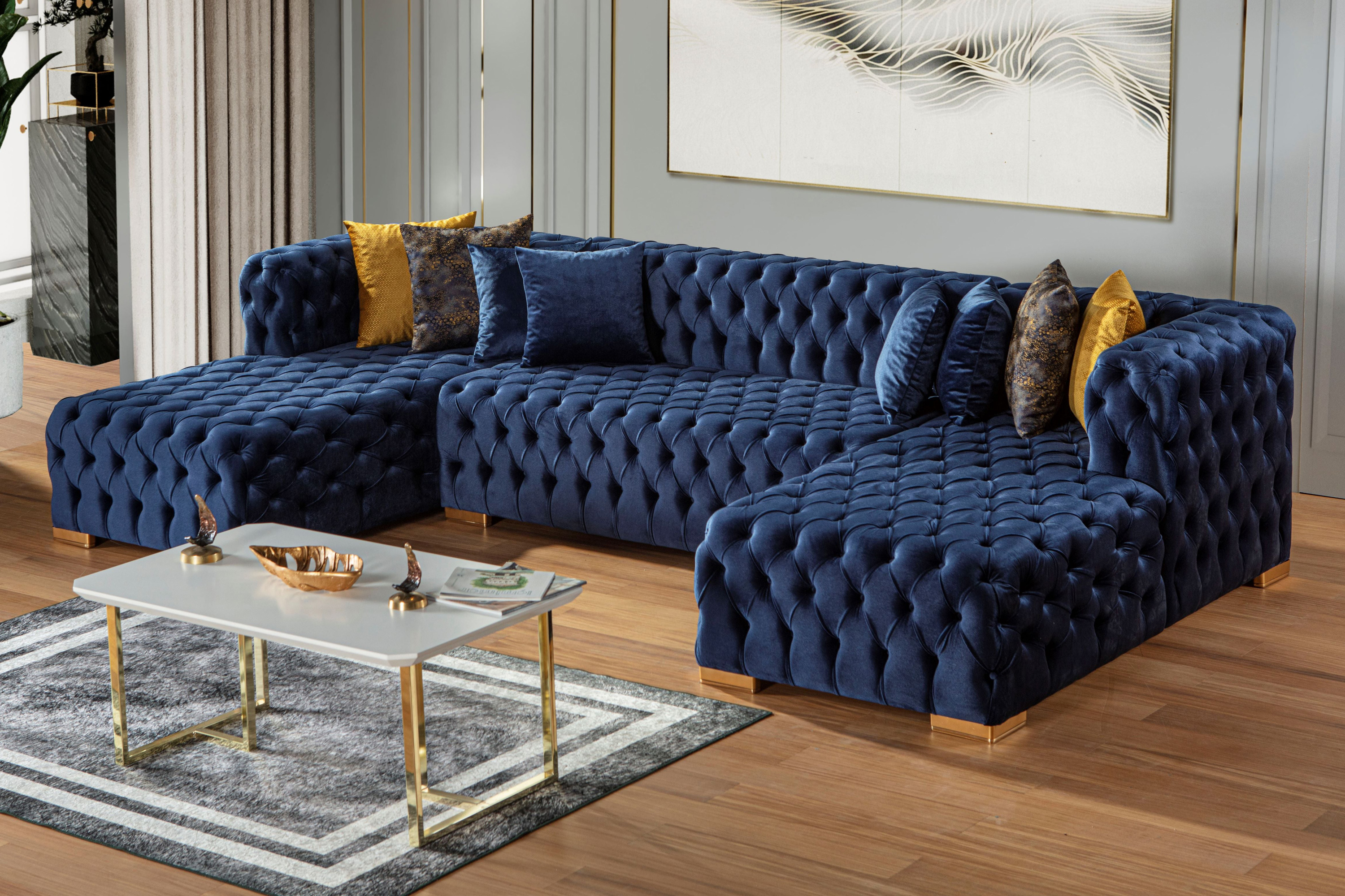 Nova Polo U-Shape Sectional - Blue