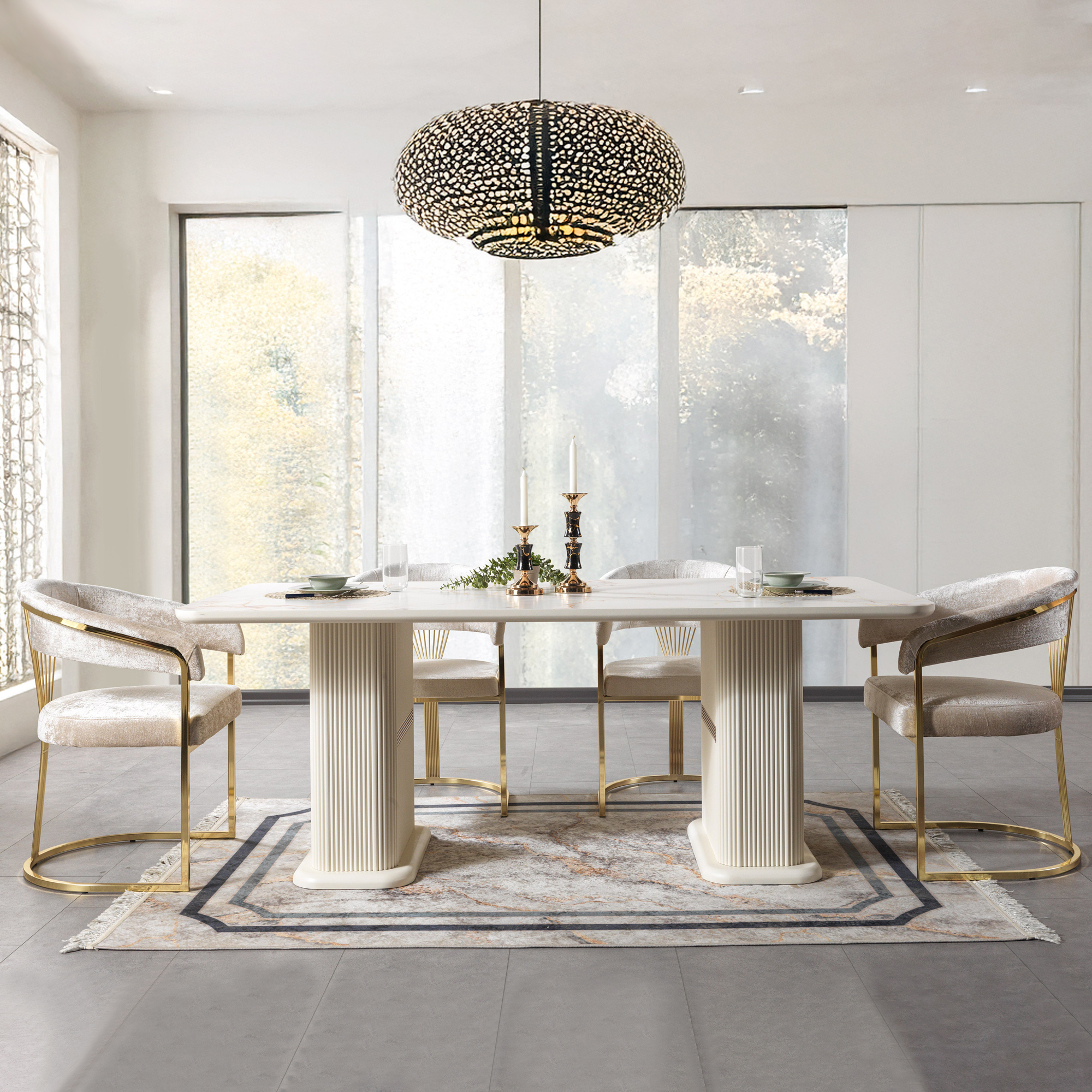 Nova - Santana Ivory 7-Piece Dining Set