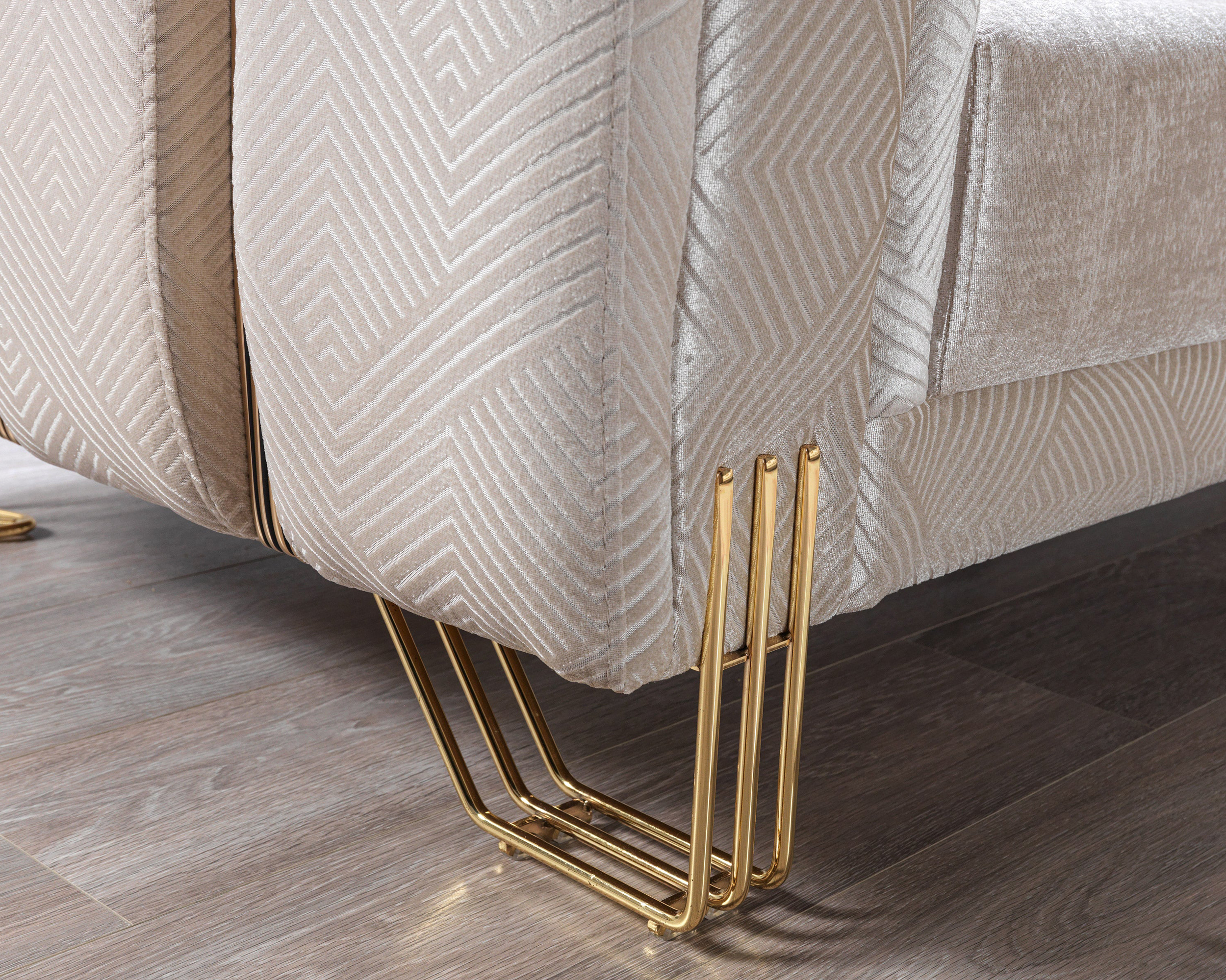 Nova Santana Velvet Sofa & Loveseat - Ivory