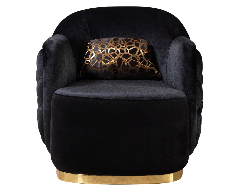 Nova Victoria Velvet Chair - Black