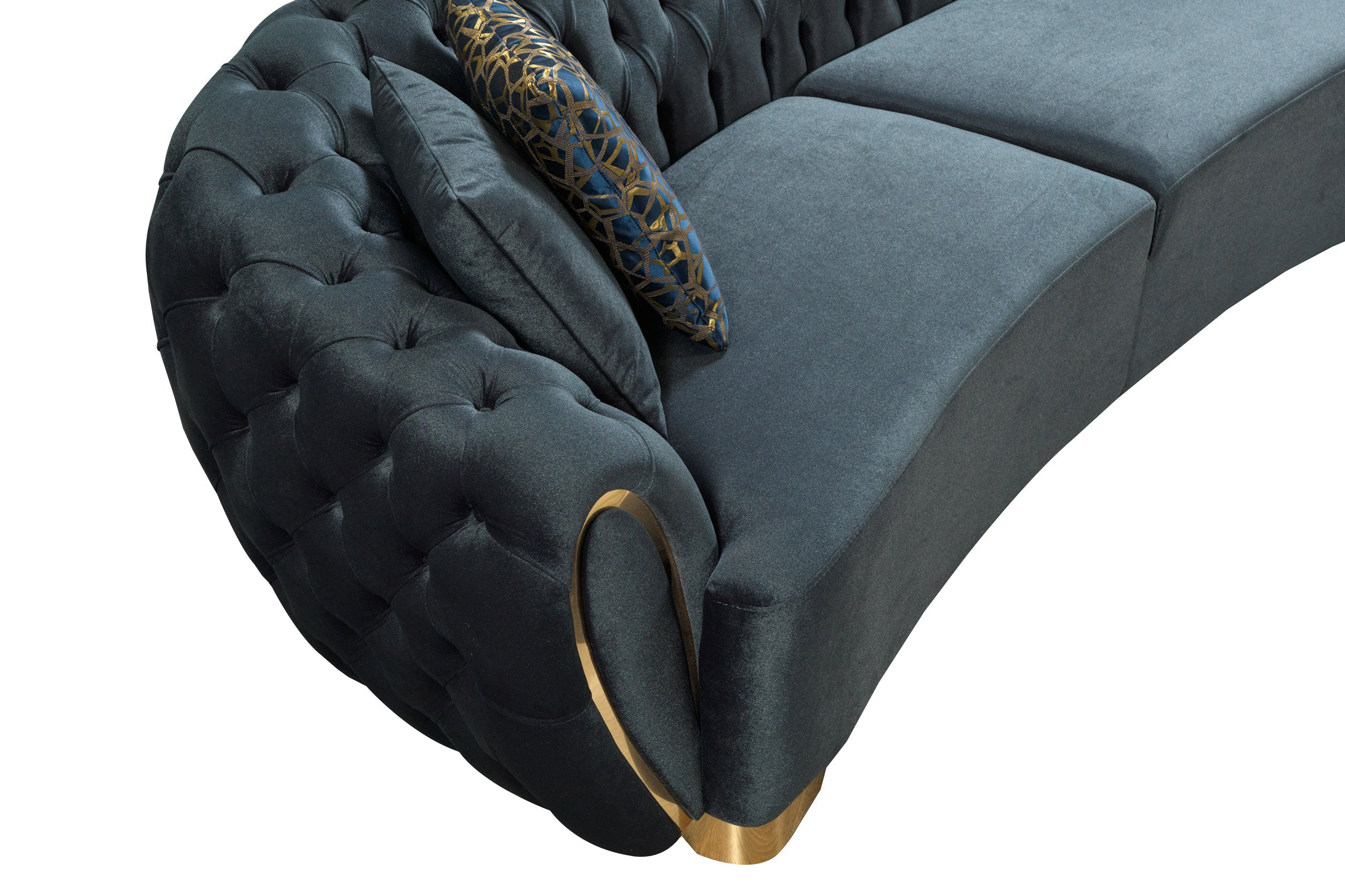 Nova Victoria Velvet Sofa & Loveseat - Holly Green