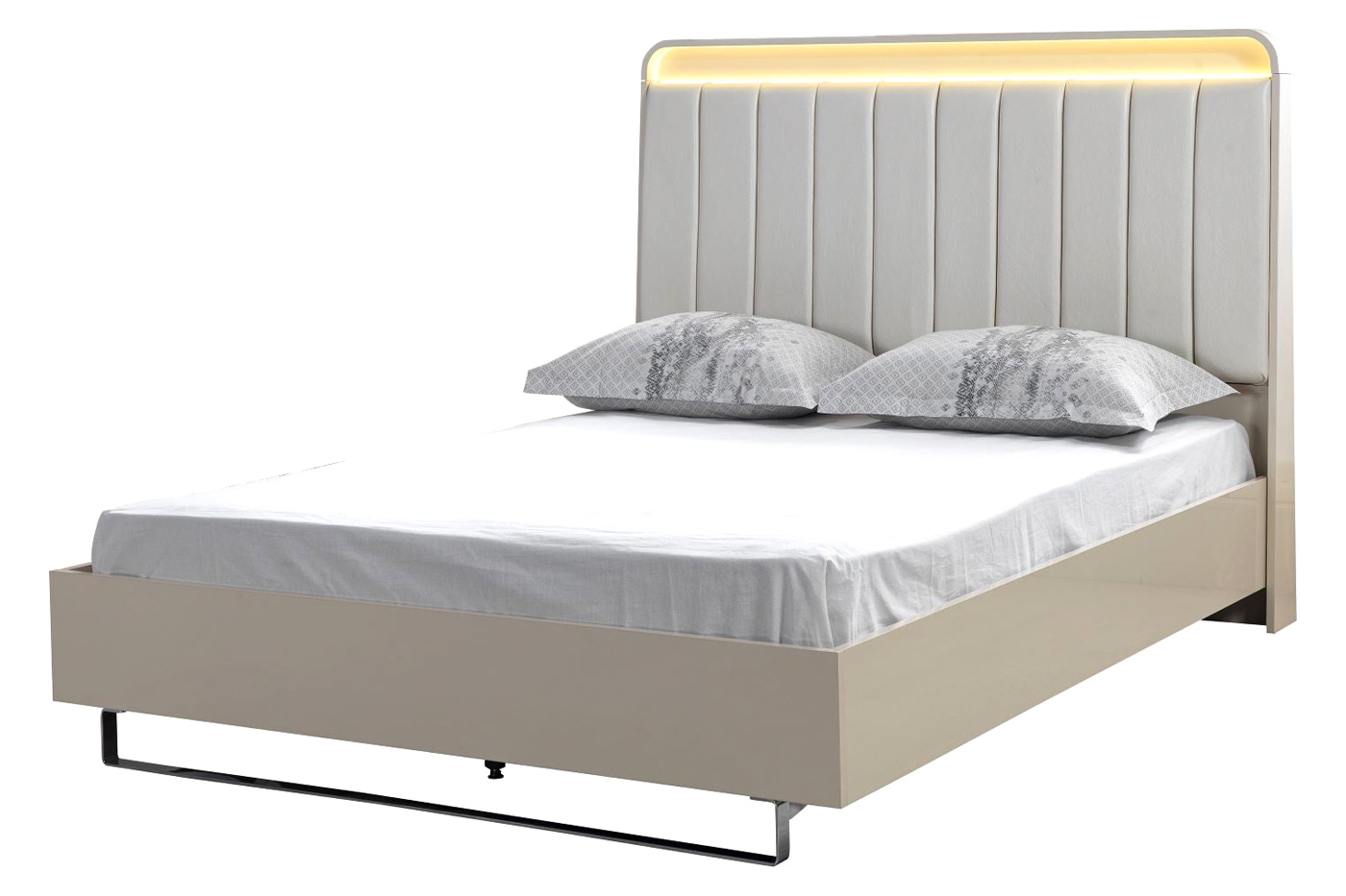 Nova - Viola Cream High Gloss Lacquer 4-Piece Queen Bedroom Set