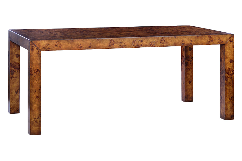 Oliver - Parson Dining Table in Rustic/Mappa Burl Veneer