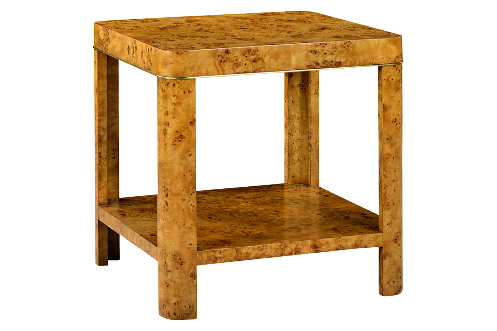 Oliver - Cordova Side Table in Rustic/Mappa Burl Veneer