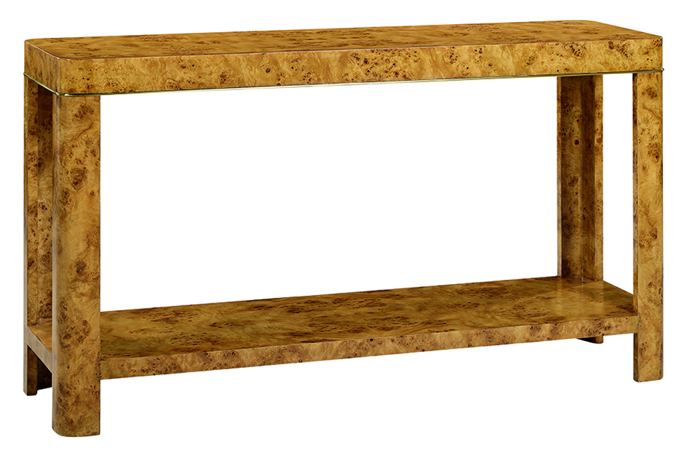 Oliver - Cordova Console Table in Rustic/Mappa Burl Veneer