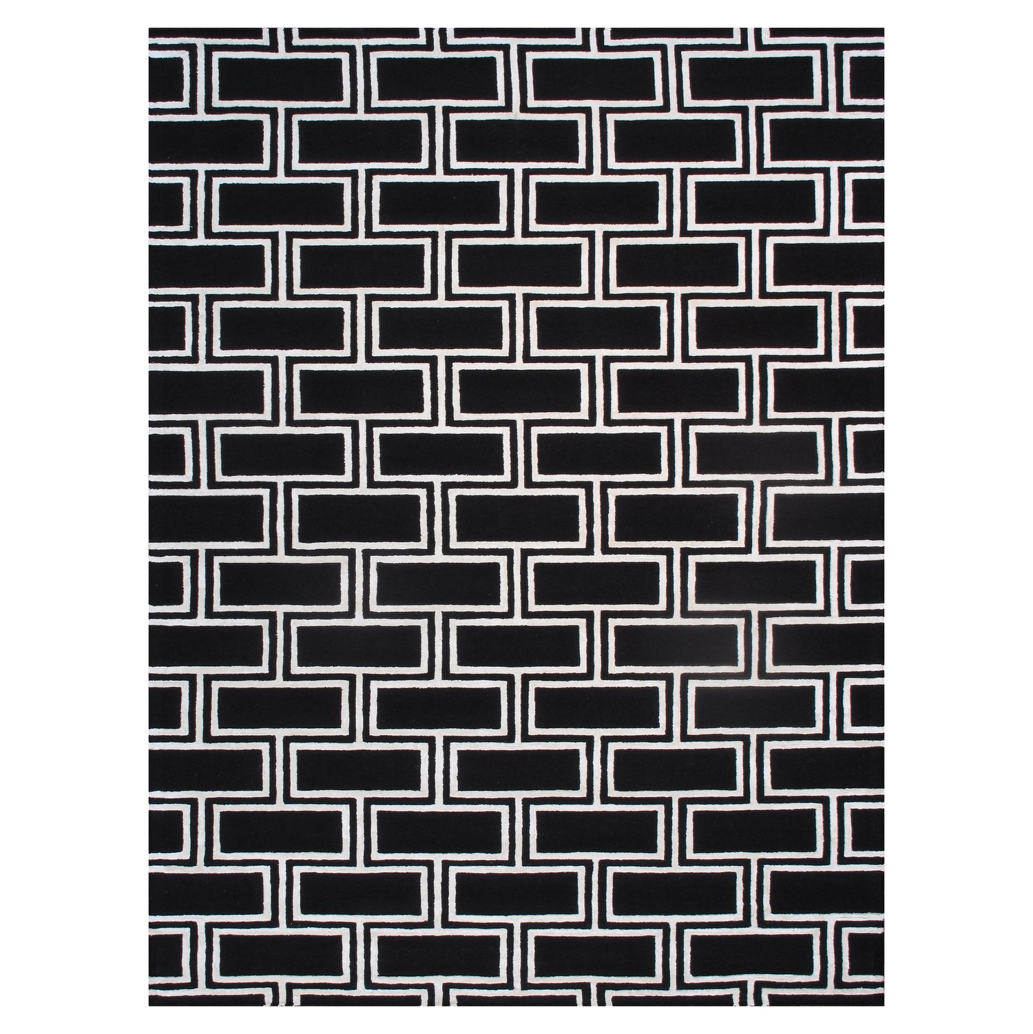 Pasargad - Edgy Collection Hand-Tufted Bamboo Silk and Wool Black Area Rug 60'' x 96'' PVNY-21