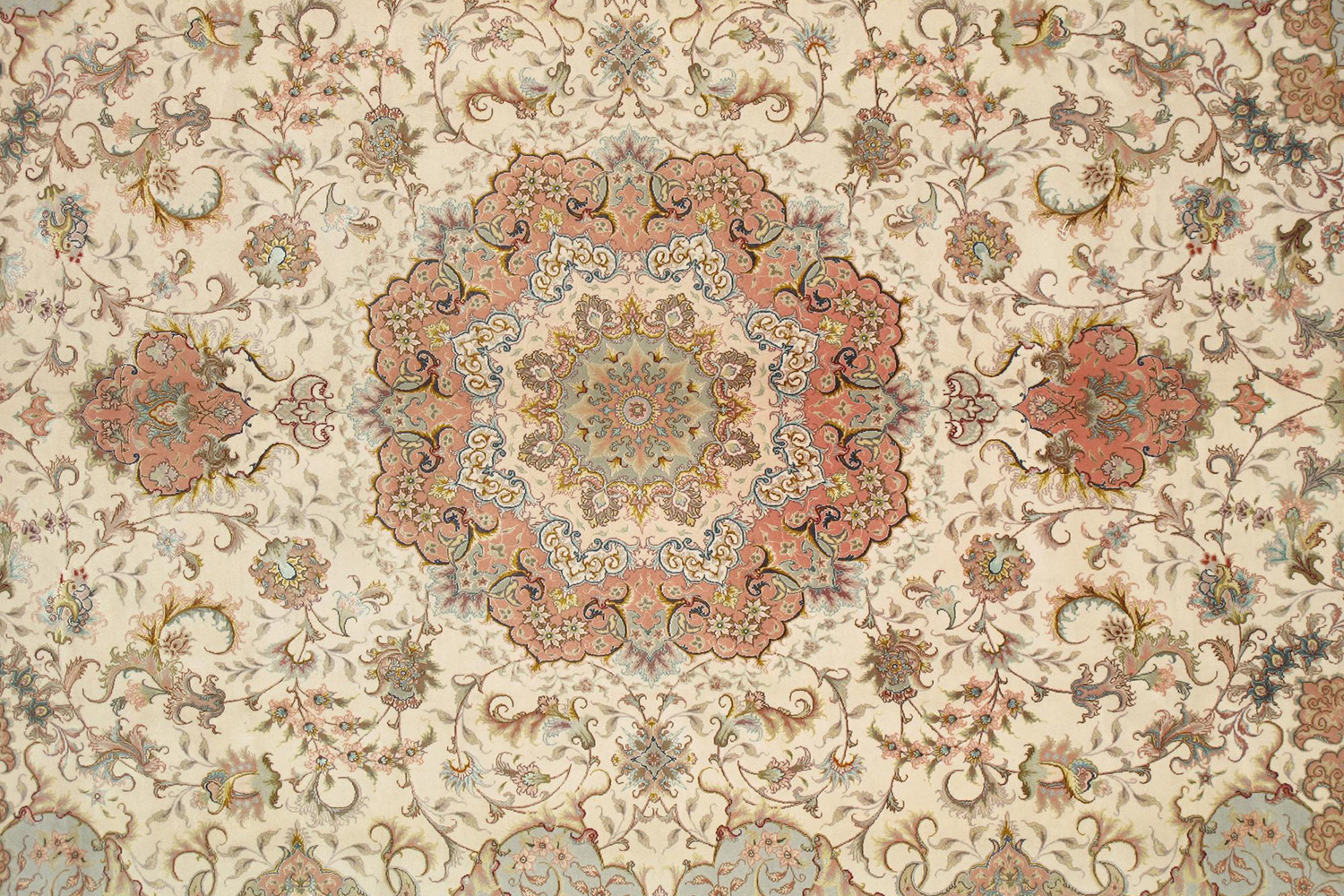 Pasargad - Tabriz Collection Hand-Knotted Silk and Wool Area Rug 98'' x 140'' (022507)