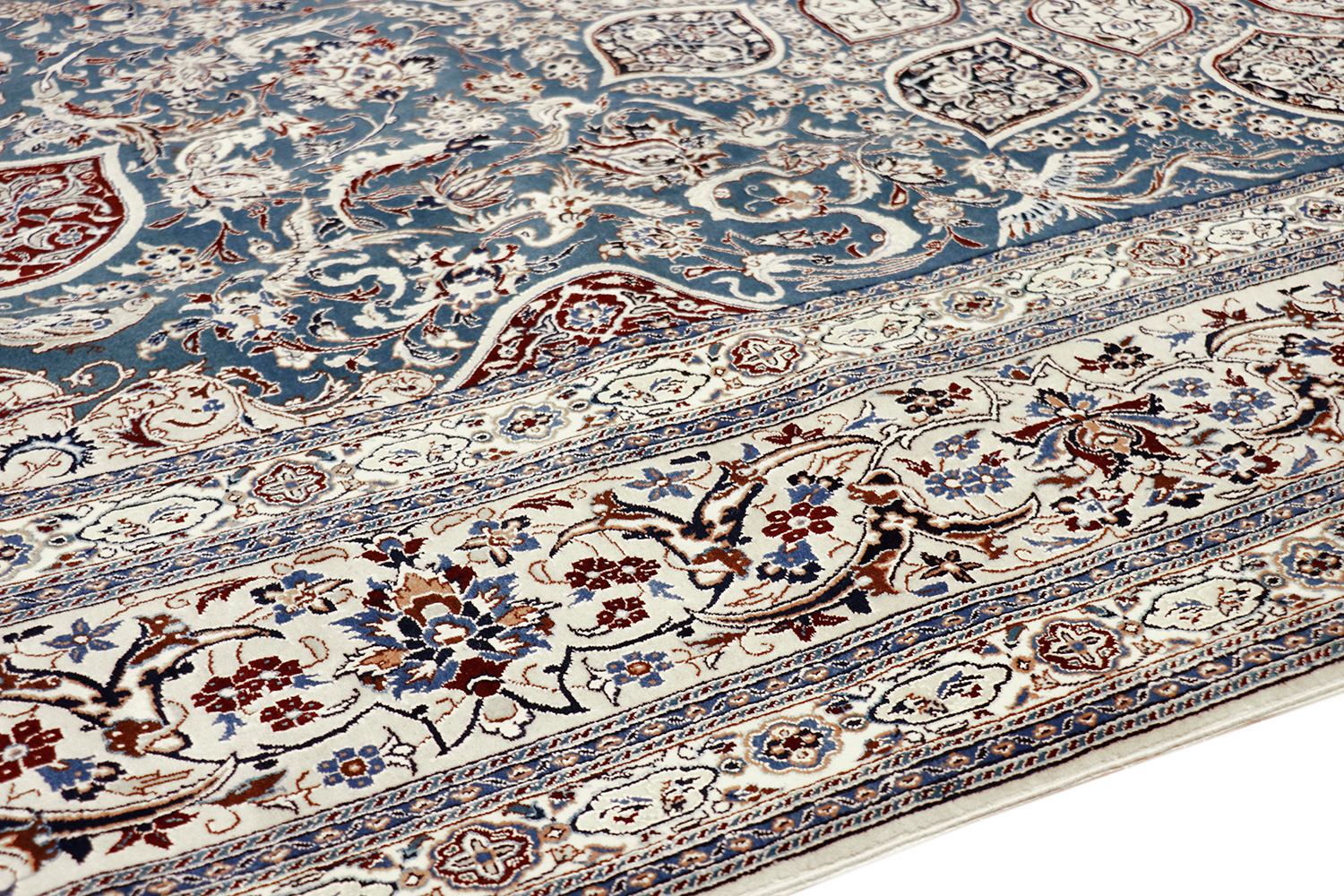 Pasargad - Nain Collection Hand-Knotted Silk and Wool Area Rug 83'' x 127'' (022513)