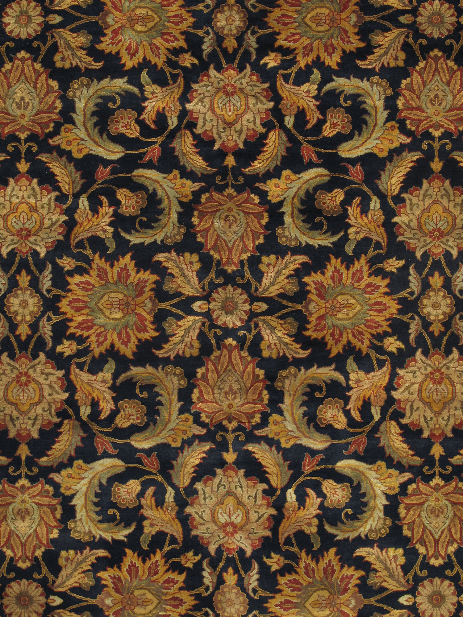 Pasargad - Agra Collection Hand-Knotted Lamb's Wool Area Rug in Navy/Red, 109" x 145" (025681)
