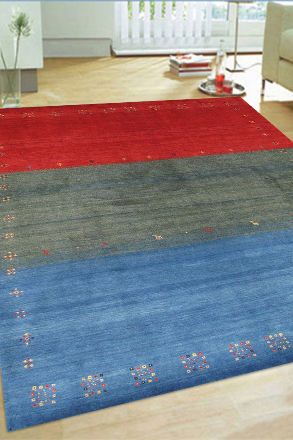 Pasargad - Gabbeh Collection Hand-Knotted Lamb's Wool Area Rug 69'' x 95'' (030331)