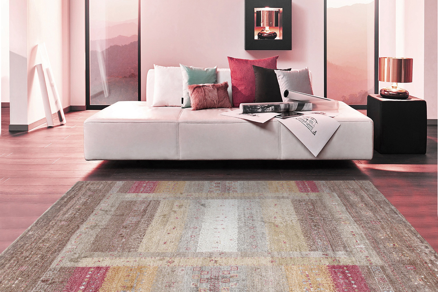 Pasargad - Gabbeh Collection Hand-Knotted Silk Area Rug 69'' x 93'' (050395)
